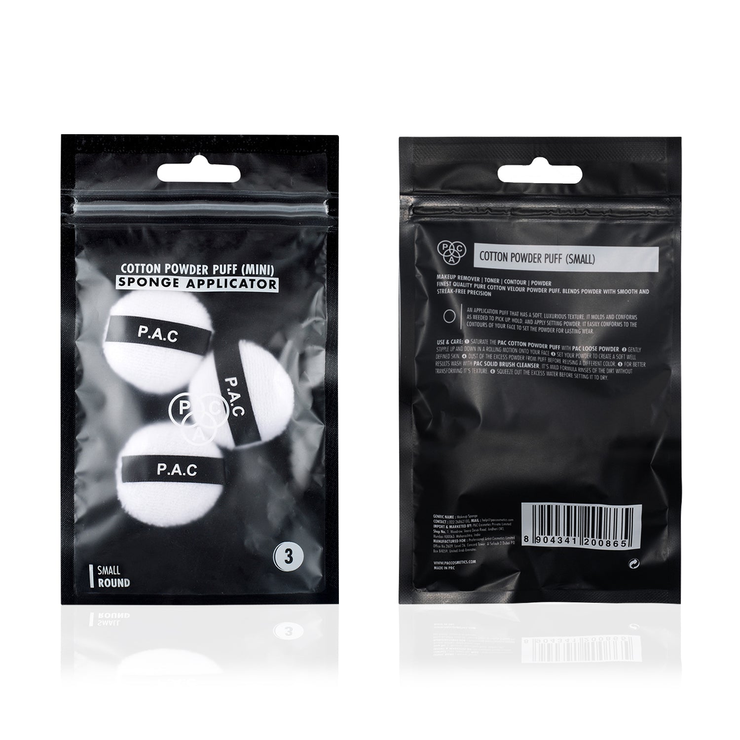 PAC Cosmetics Mini Cotton Puff (Round) (White) (3 Pc)