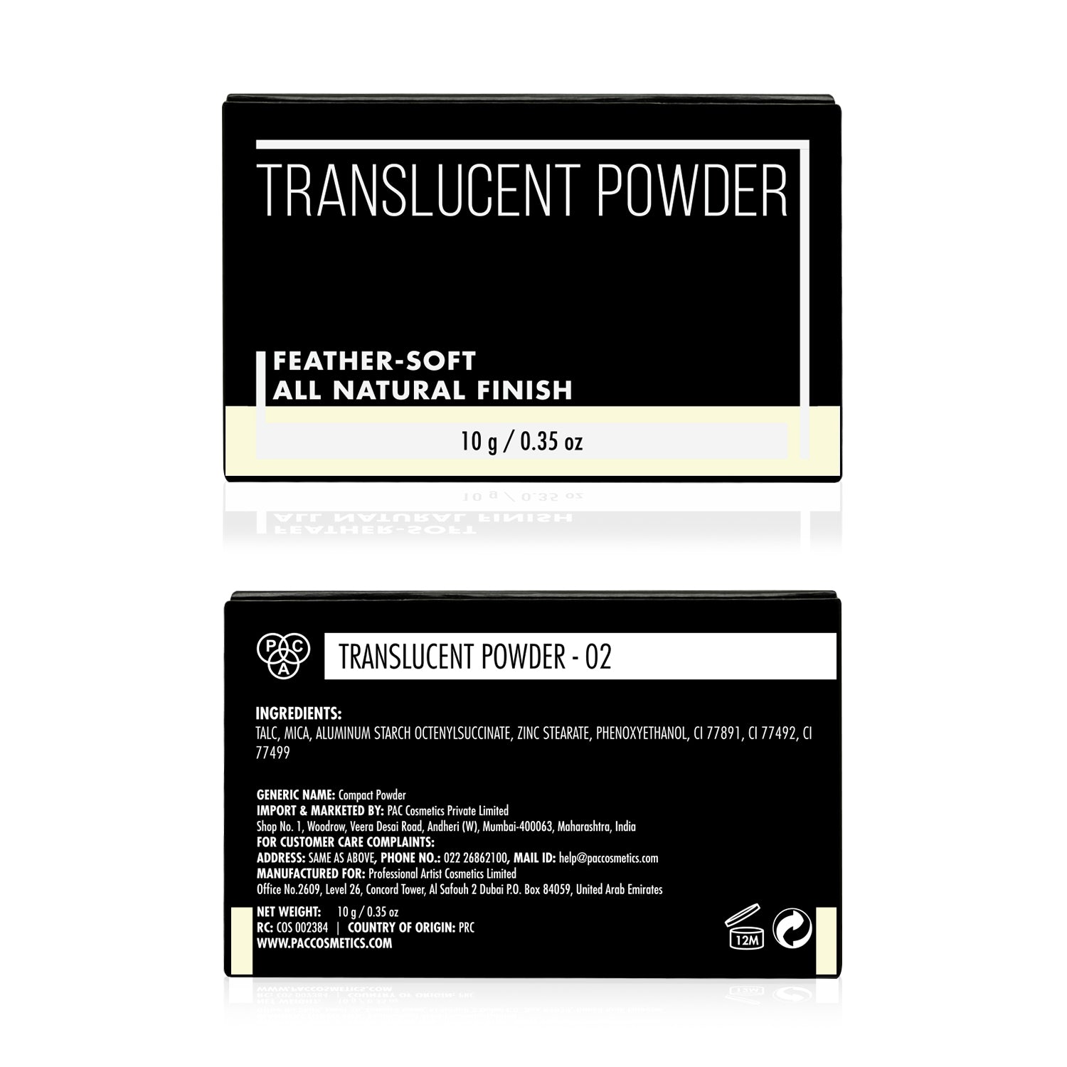 PAC Cosmetics Translucent Powder #Size_10 gm+#Color_02