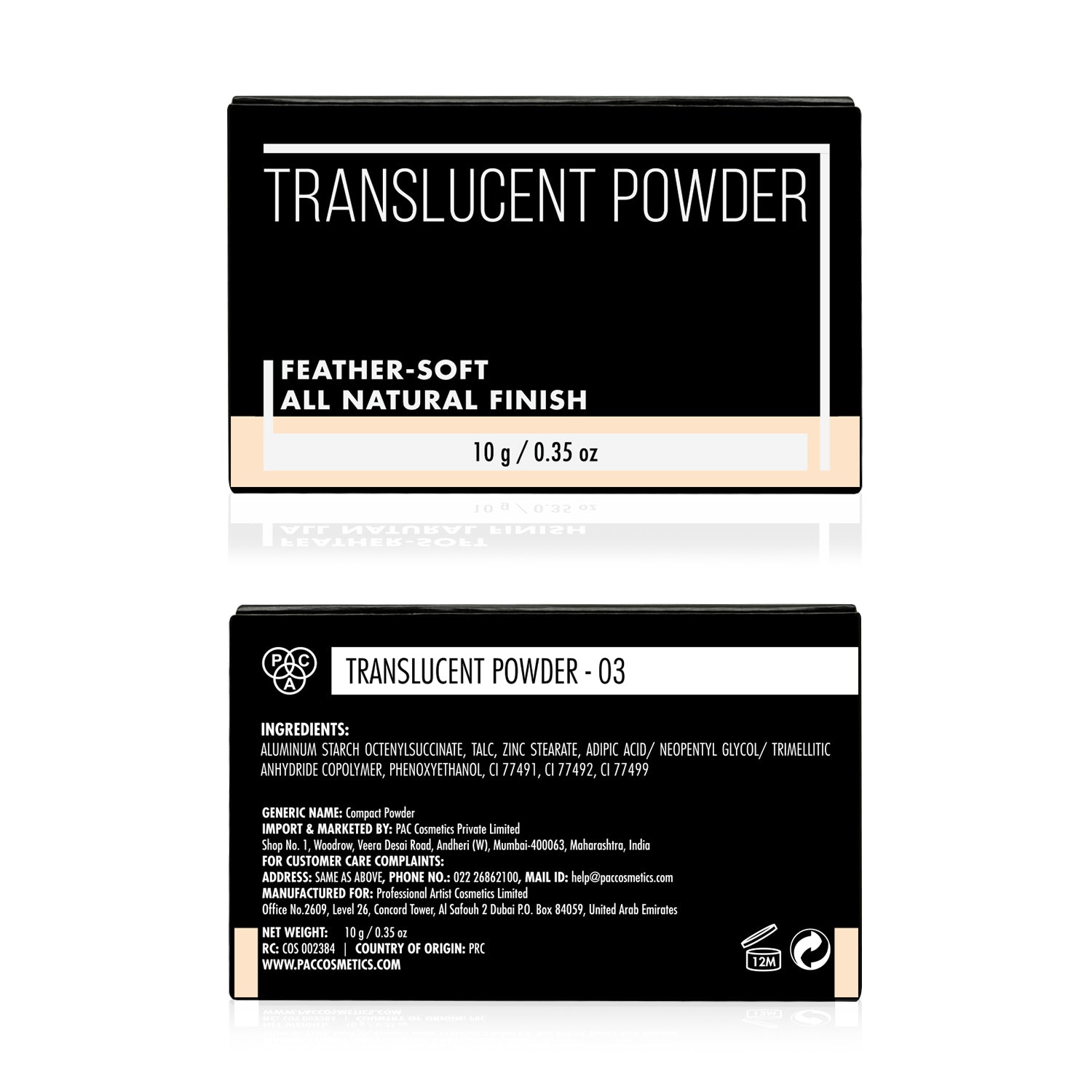 PAC Cosmetics Translucent Powder #Size_10 gm+#Color_03