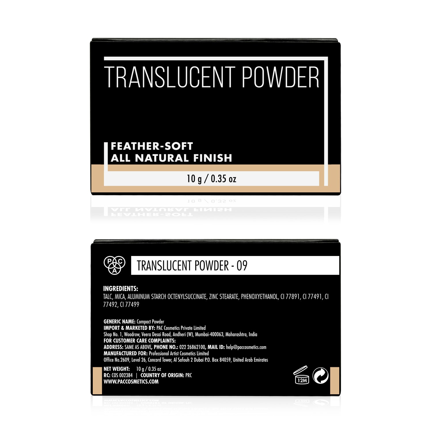 PAC Cosmetics Translucent Powder #Size_10 gm+#Color_09