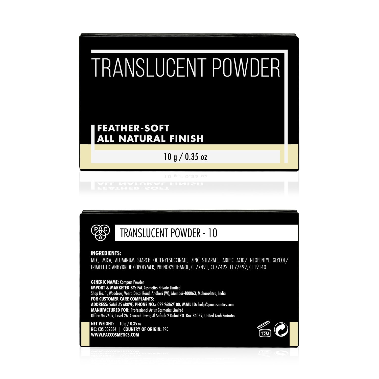 PAC Cosmetics Translucent Powder #Size_10 gm+#Color_10