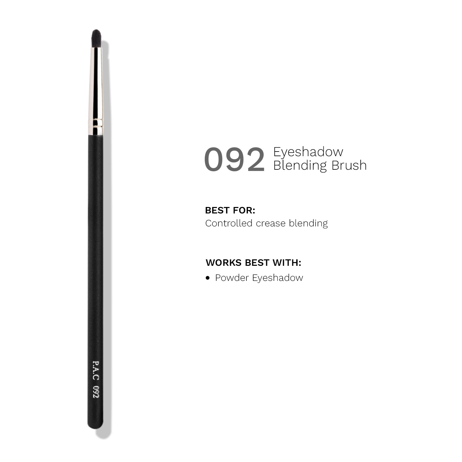 PAC Cosmetics Eyeshadow Blending Brush 092