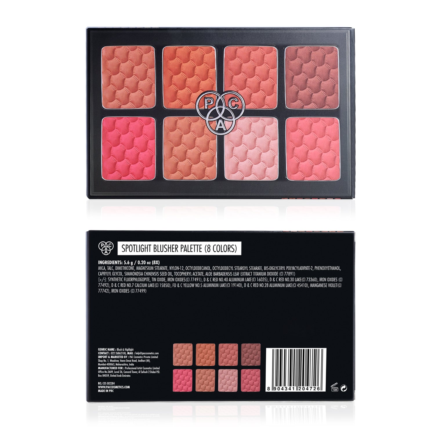 PAC Cosmetics Spotlight Blusher Palette X8 (5.6 gm)