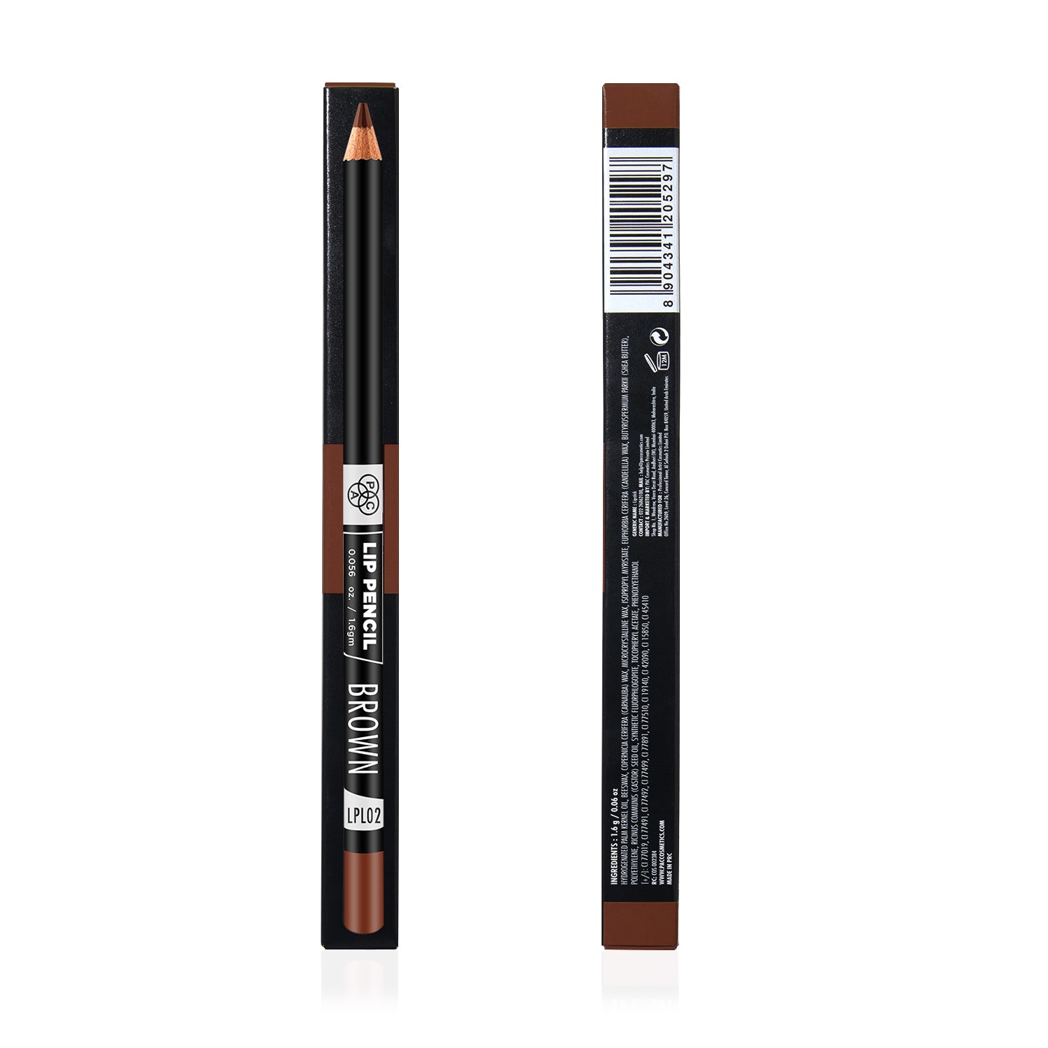 PAC Cosmetics Lip Pencil (1.6 gm) #Color_Brown