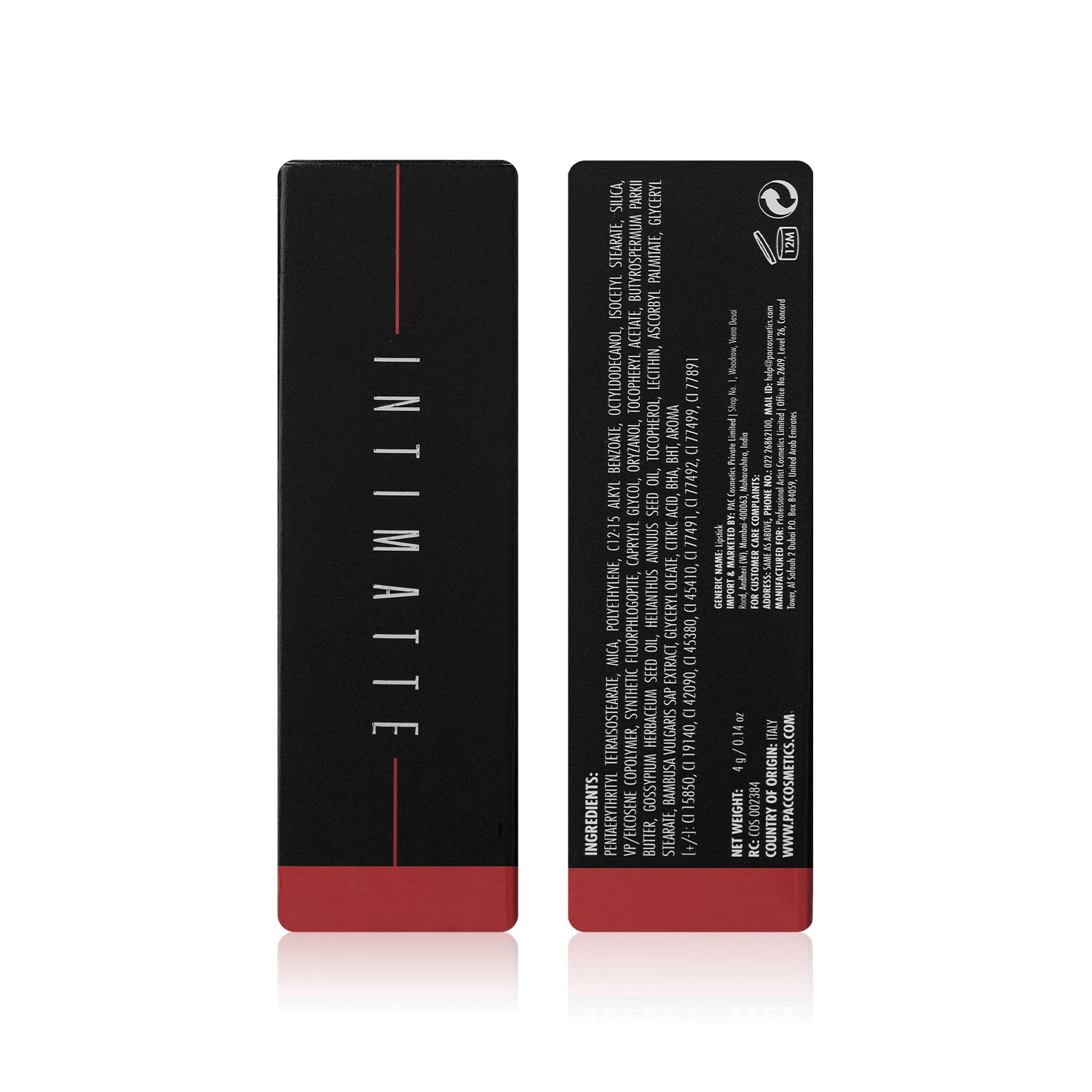 PAC Cosmetics Intimatte Lipstick (4g) #Color_Red Craze