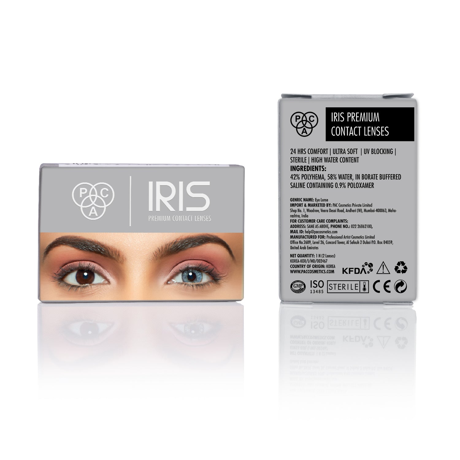 PAC Cosmetics IRIS Premium Contact Lenses (1 Pairs) #Color_Silver Ash