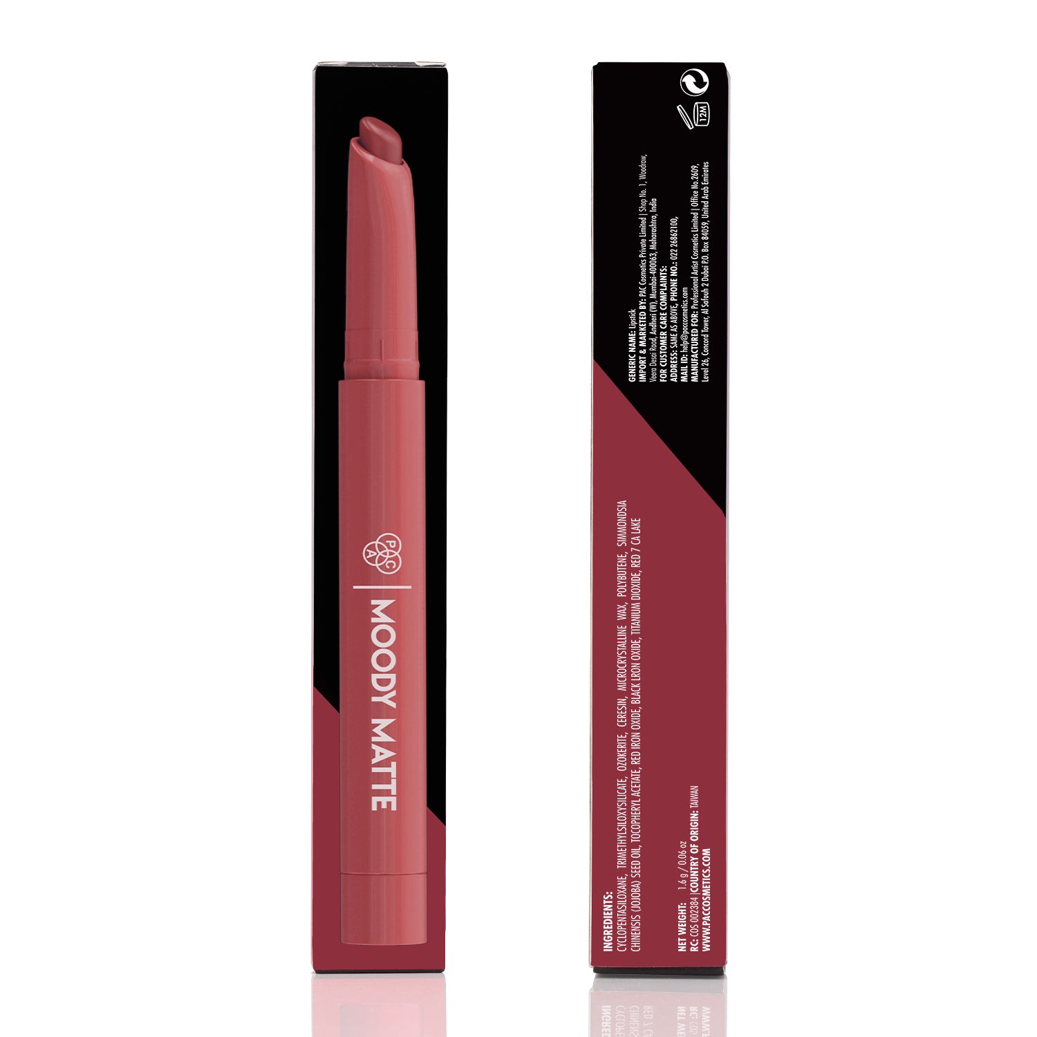 PAC Cosmetics Moody Matte Lipstick (1.6 gm) #Color_Date Night