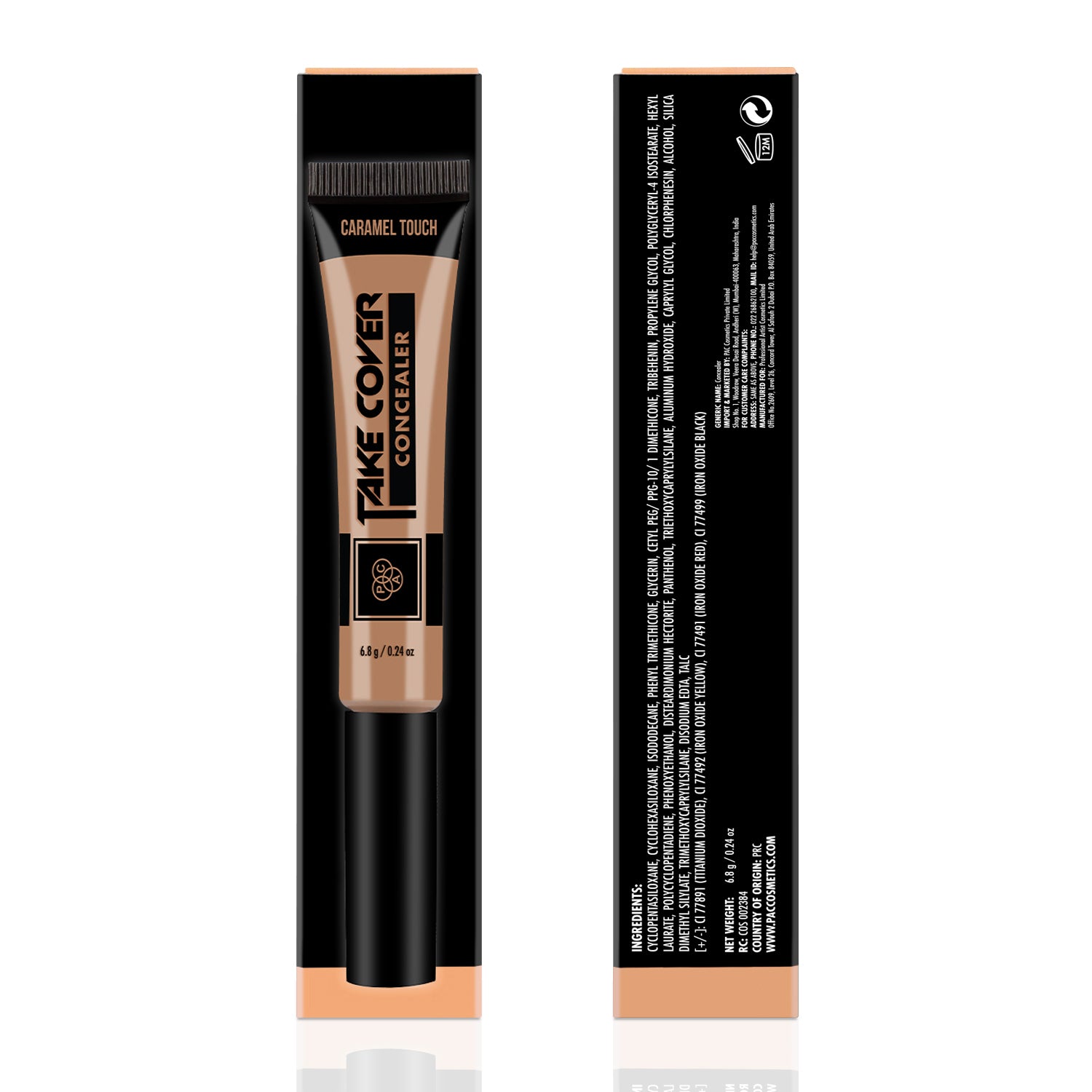 PAC Cosmetics Take Cover Concealer (6.8 gm) #Color_Caramel Touch