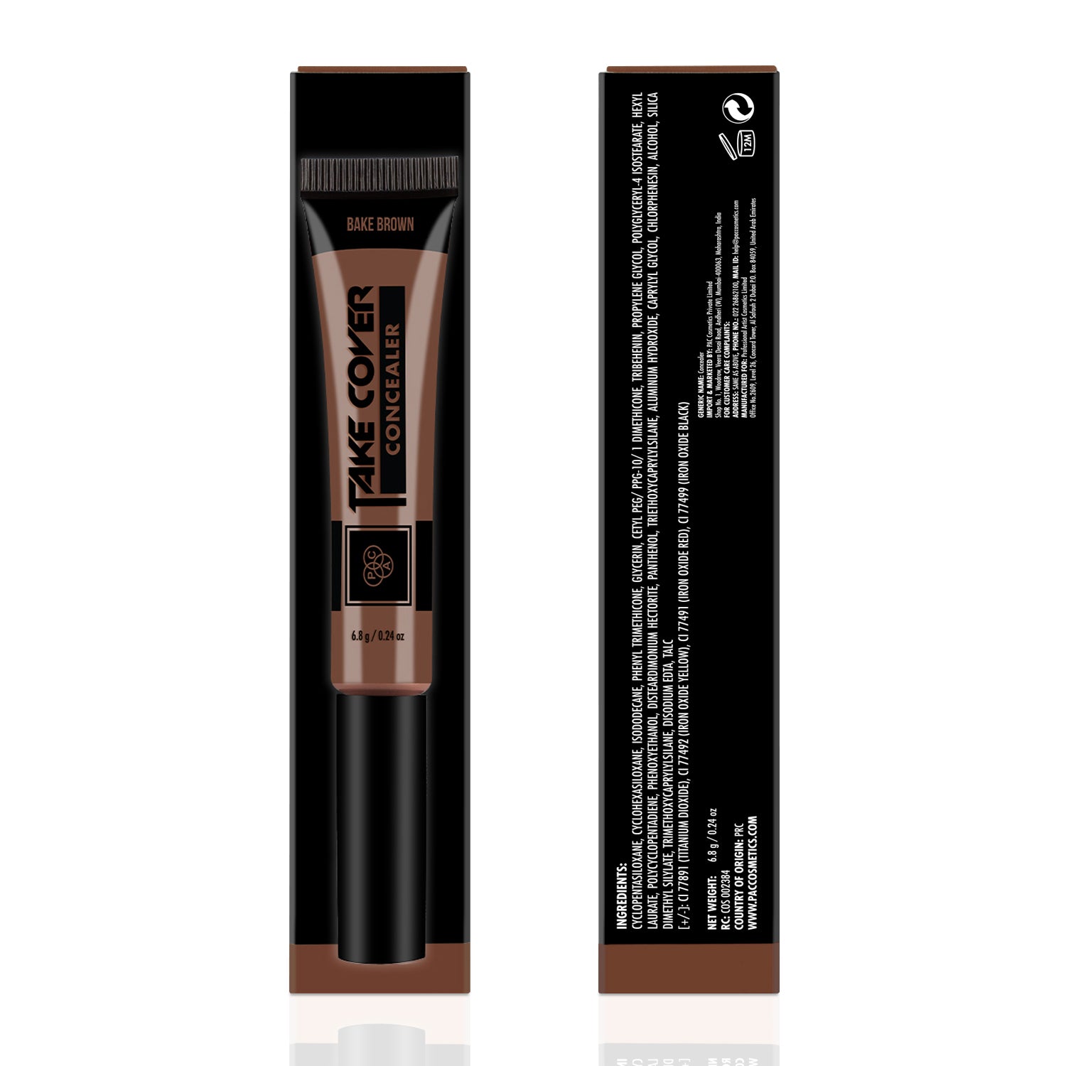 PAC Cosmetics Take Cover Concealer (6.8 gm) #Color_Bake Brown