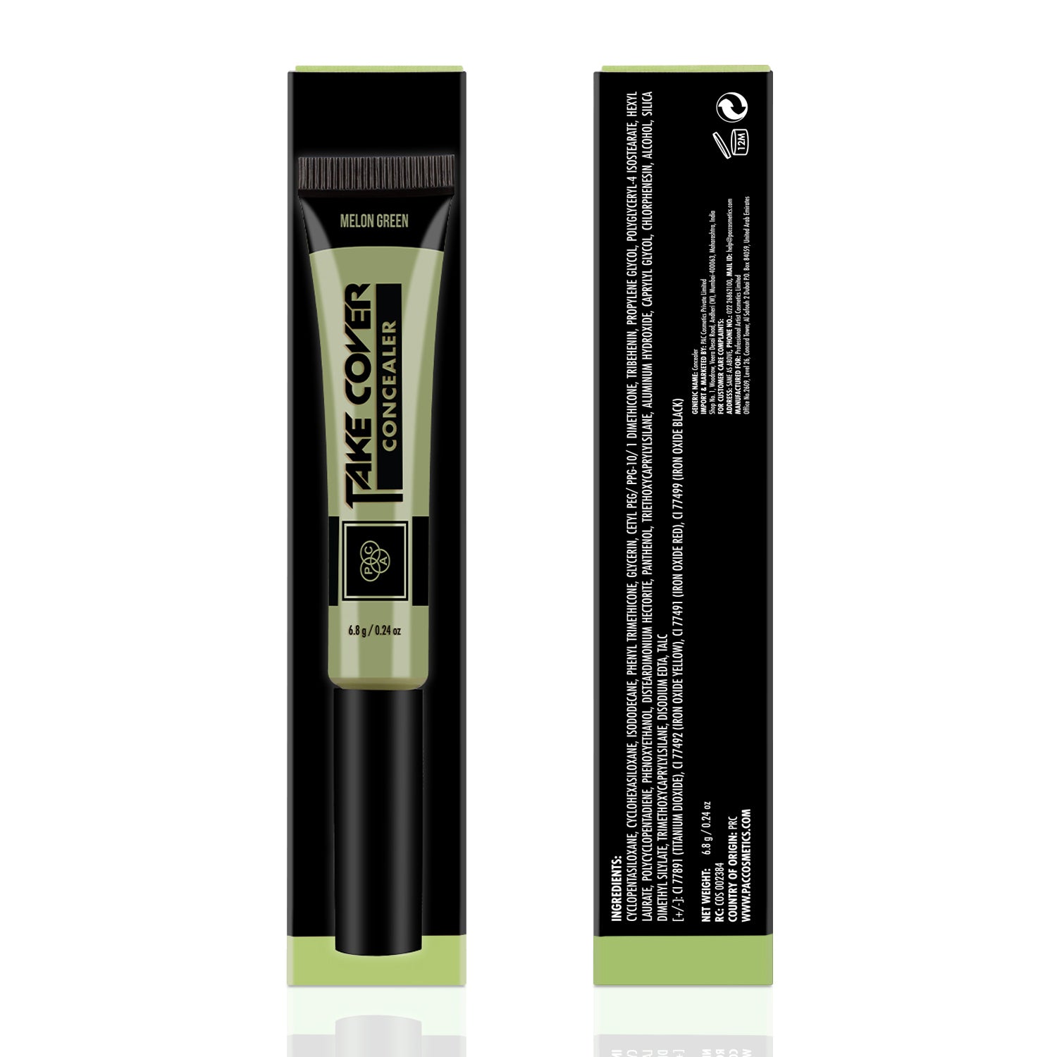 PAC Cosmetics Take Cover Concealer (6.8 gm) #Color_Melon Green