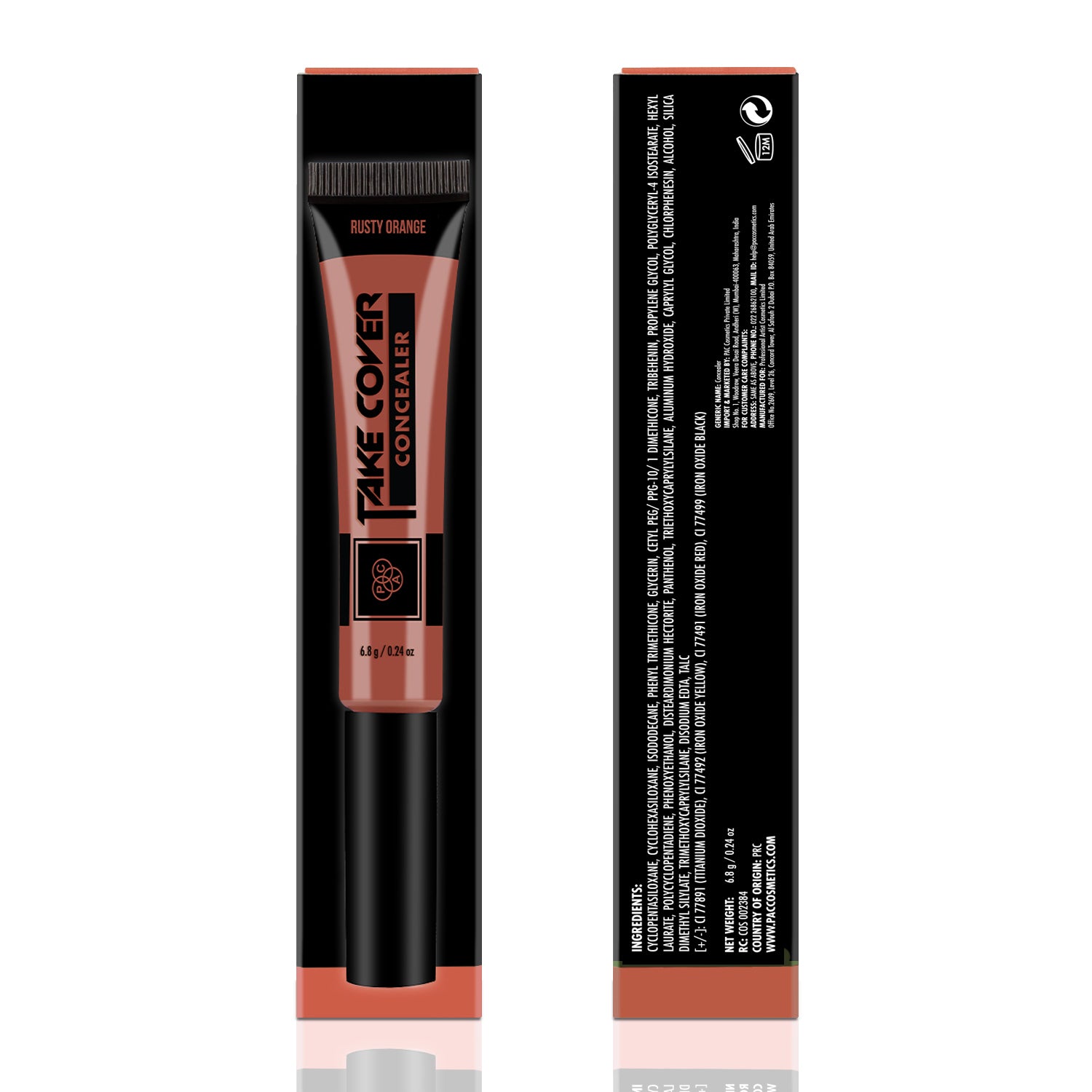 PAC Cosmetics Take Cover Concealer (6.8 gm) #Color_Rusty Orange