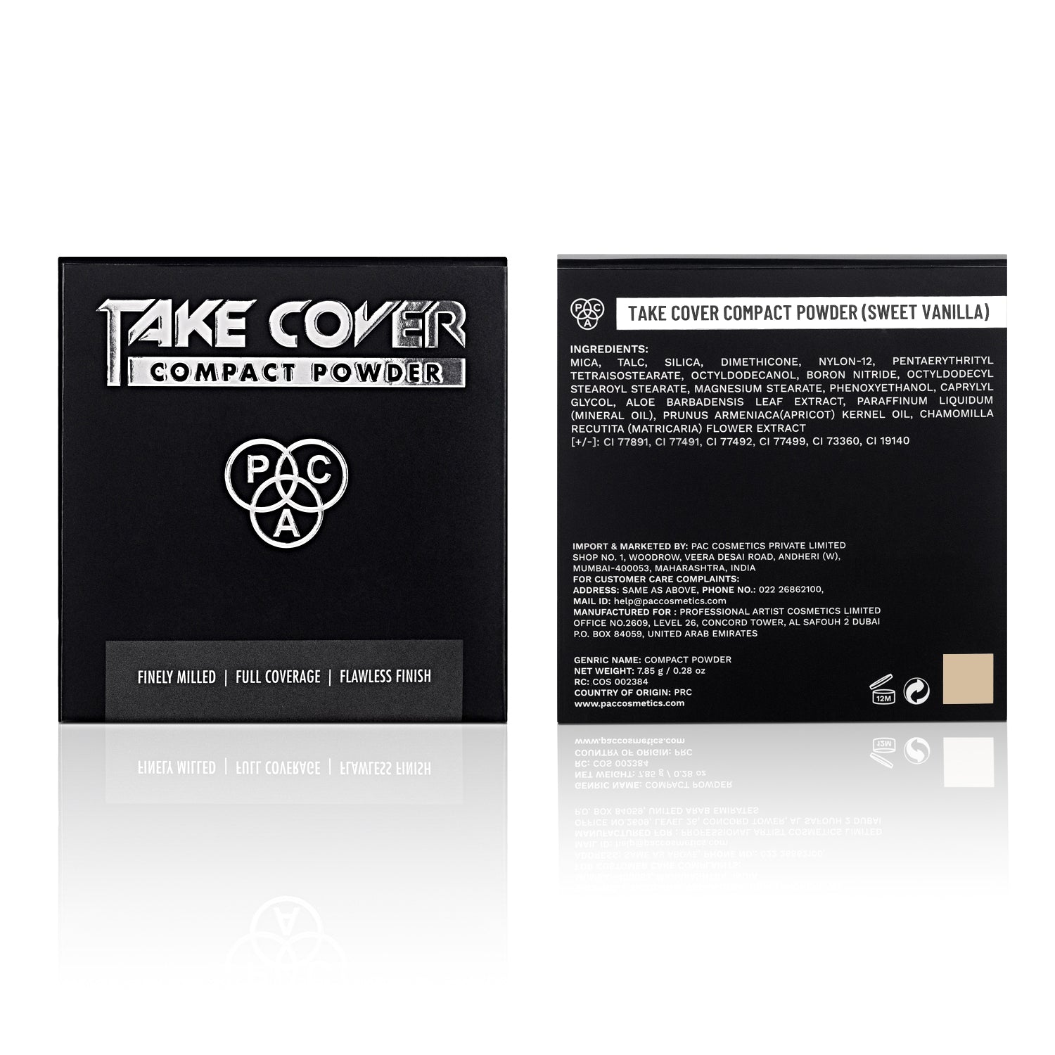 PAC Cosmetics Take Cover Compact Powder (7.85 gm) #Color_Sweet Vanilla