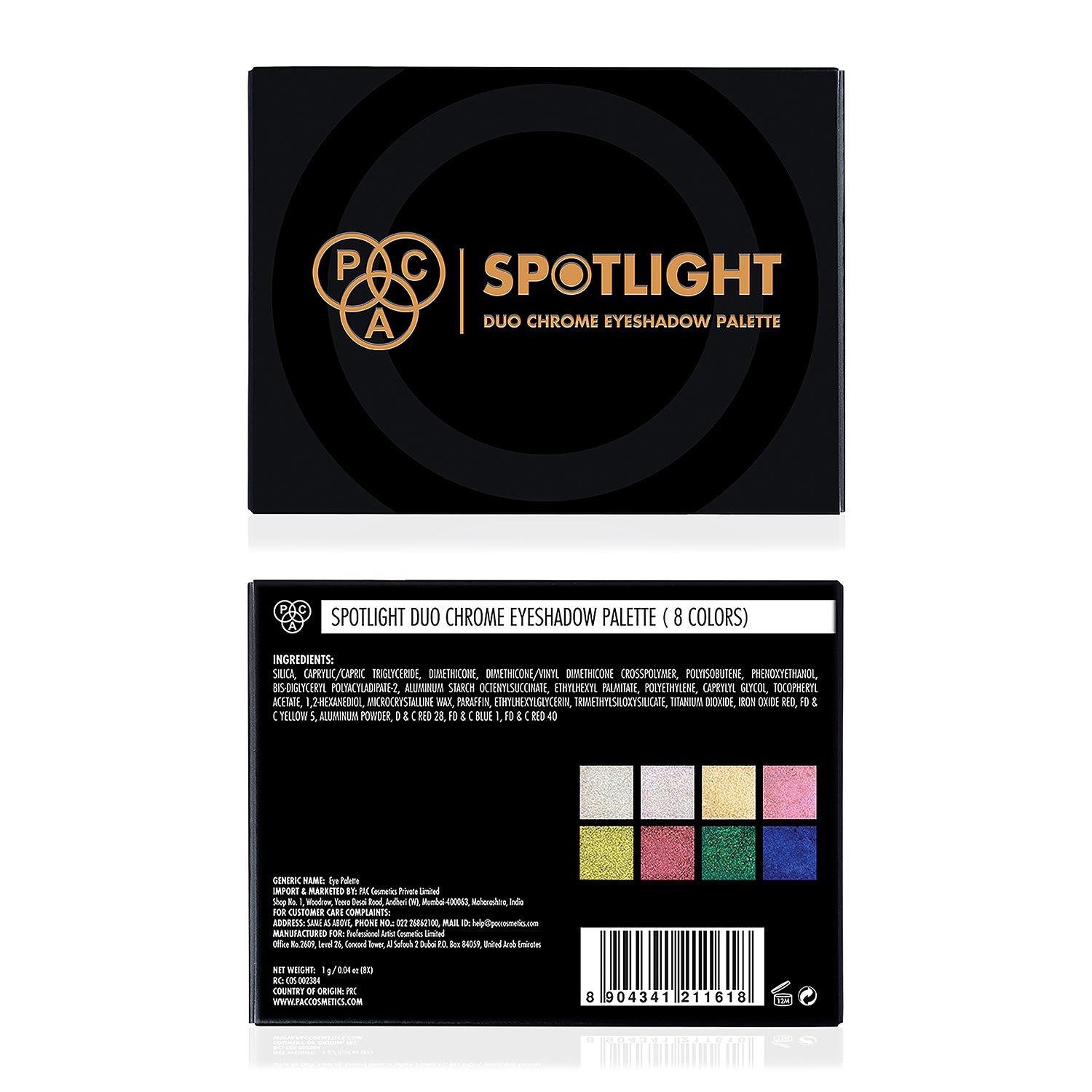 PAC Cosmetics Spotlight Duo Chrome Eyeshadow X8 (8 gm)
