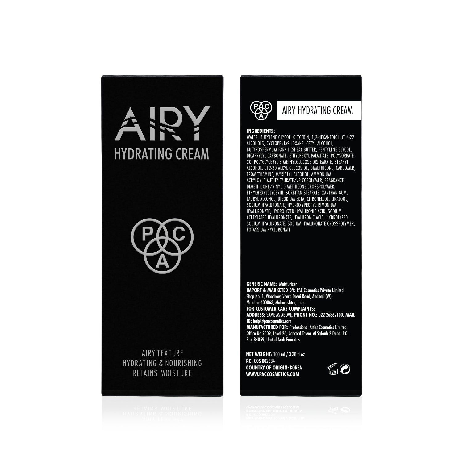 PAC Cosmetics Airy Hydrating Cream (100ml)