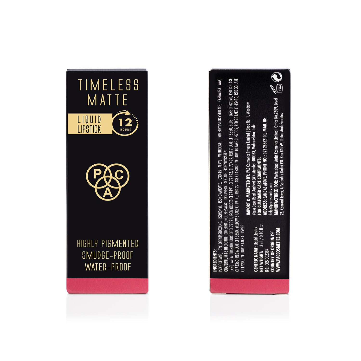 PAC Cosmetics Timeless Matte #Size_3 ml+#Color_Molten Pink