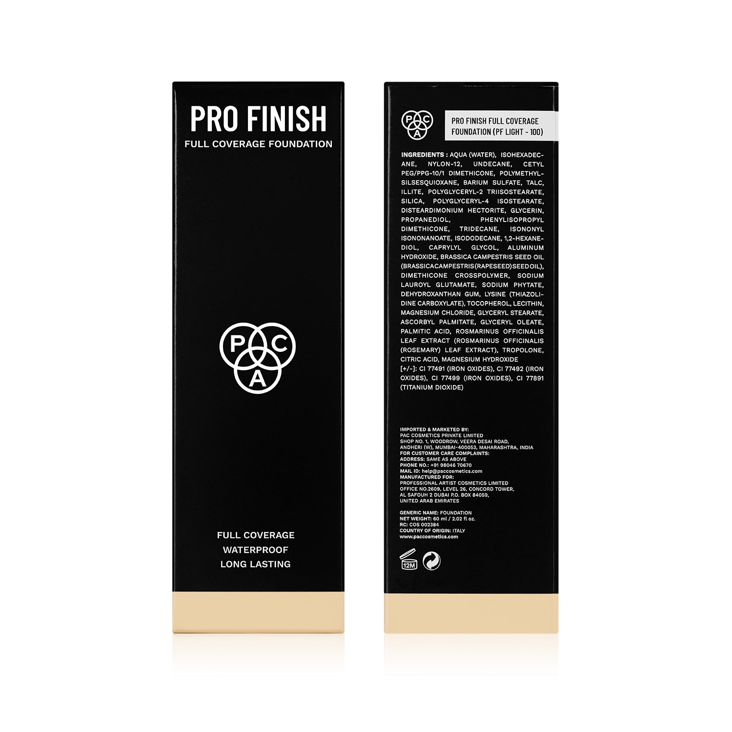 PAC Pro Finish Full Coverage Foundation #Color_PF Light - 100