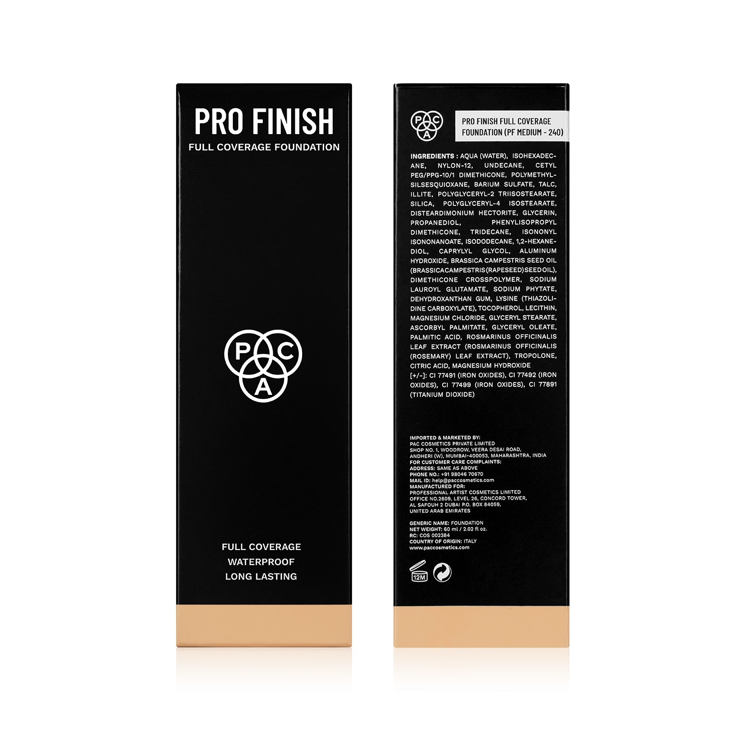 PAC Pro Finish Full Coverage Foundation #Color_PF Medium - 240