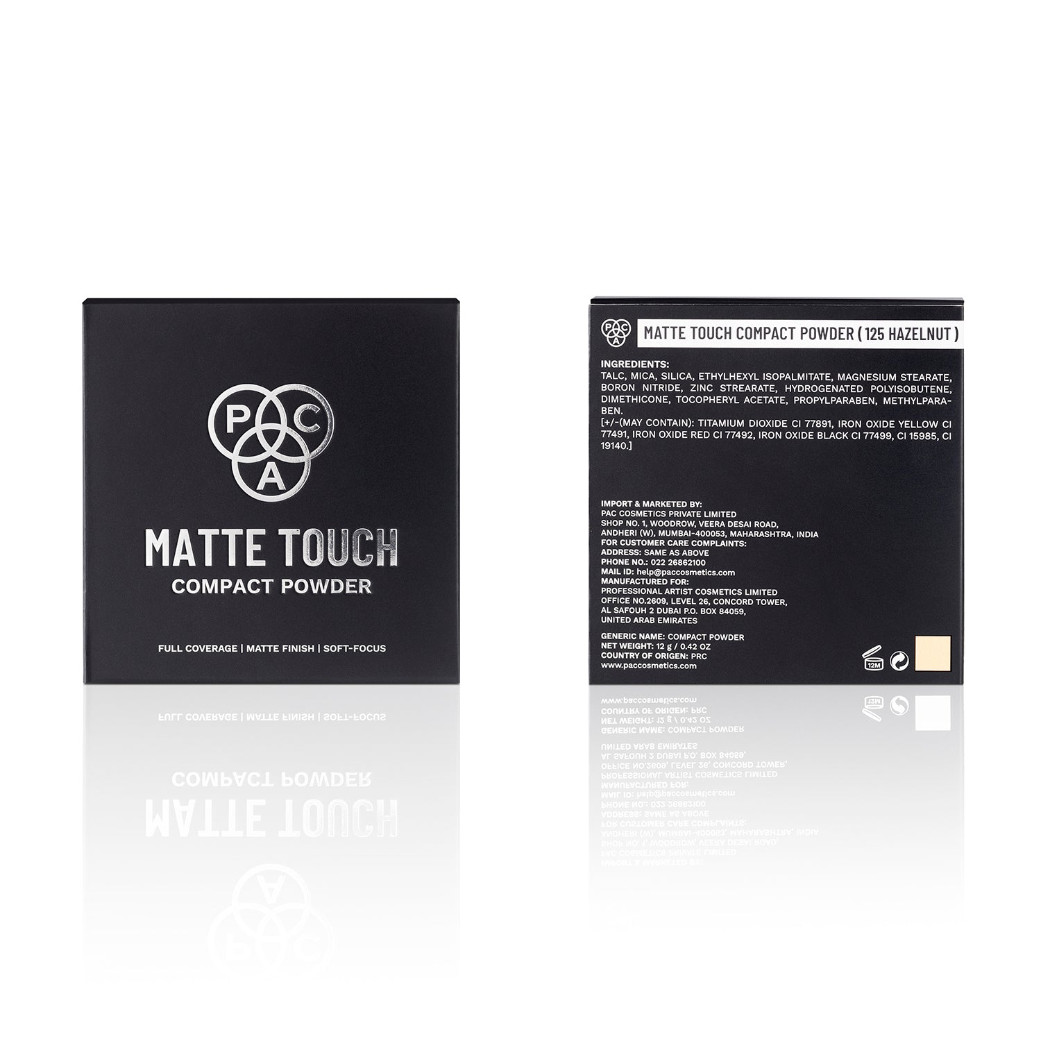 PAC Cosmetics Matte Touch Compact Powder #Color_125 Hazelnut