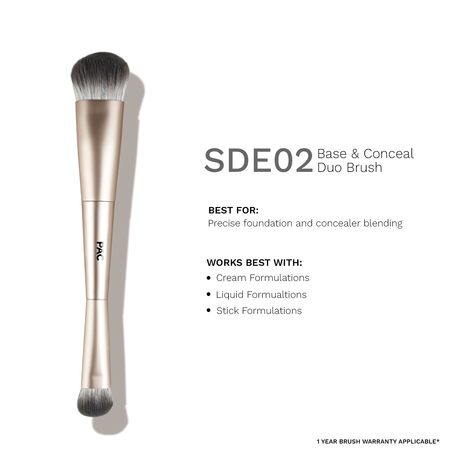 PAC SDE 02 Base & Conceal Duo Brush