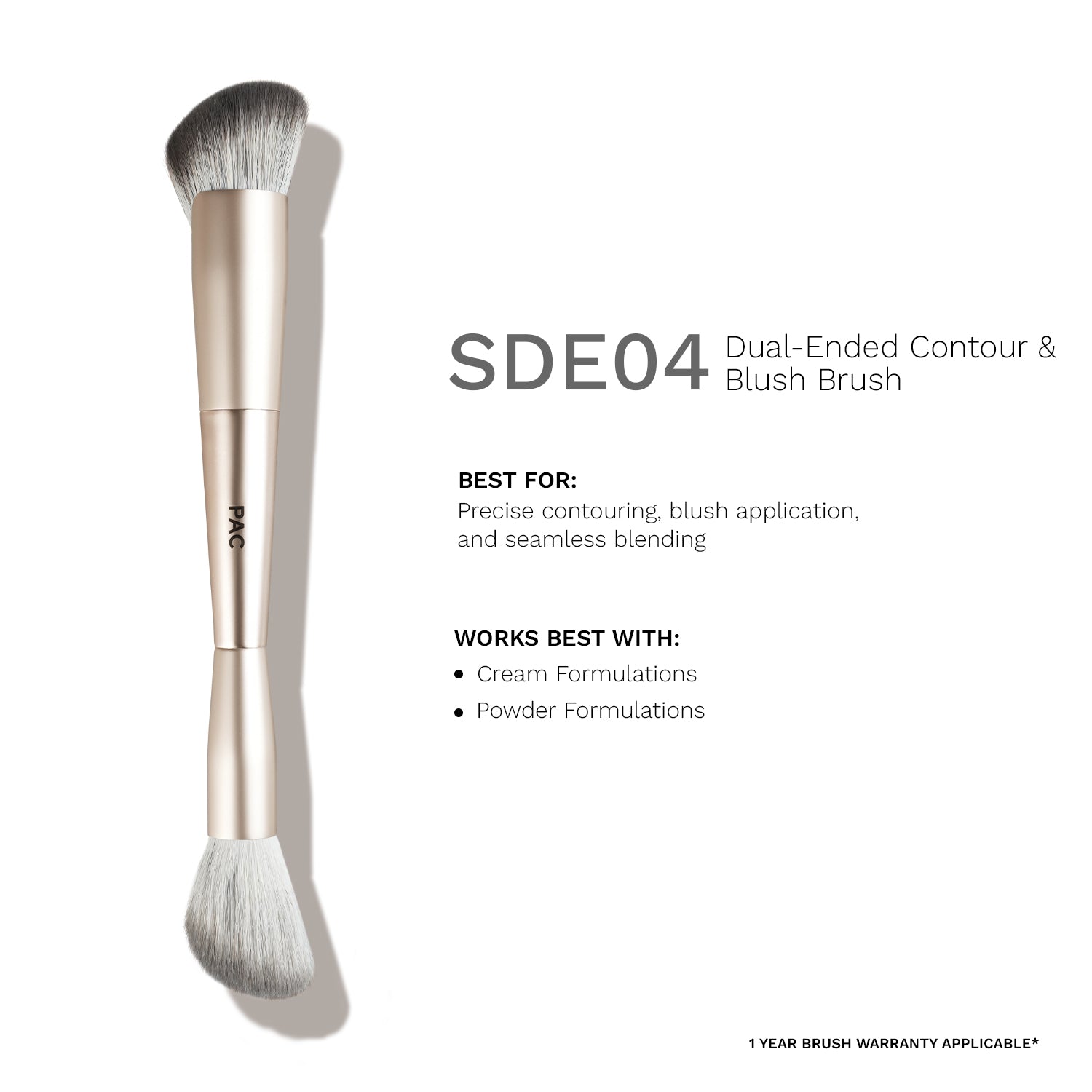 PAC SDE 04 Dual-Ended Contour & Blush Brush