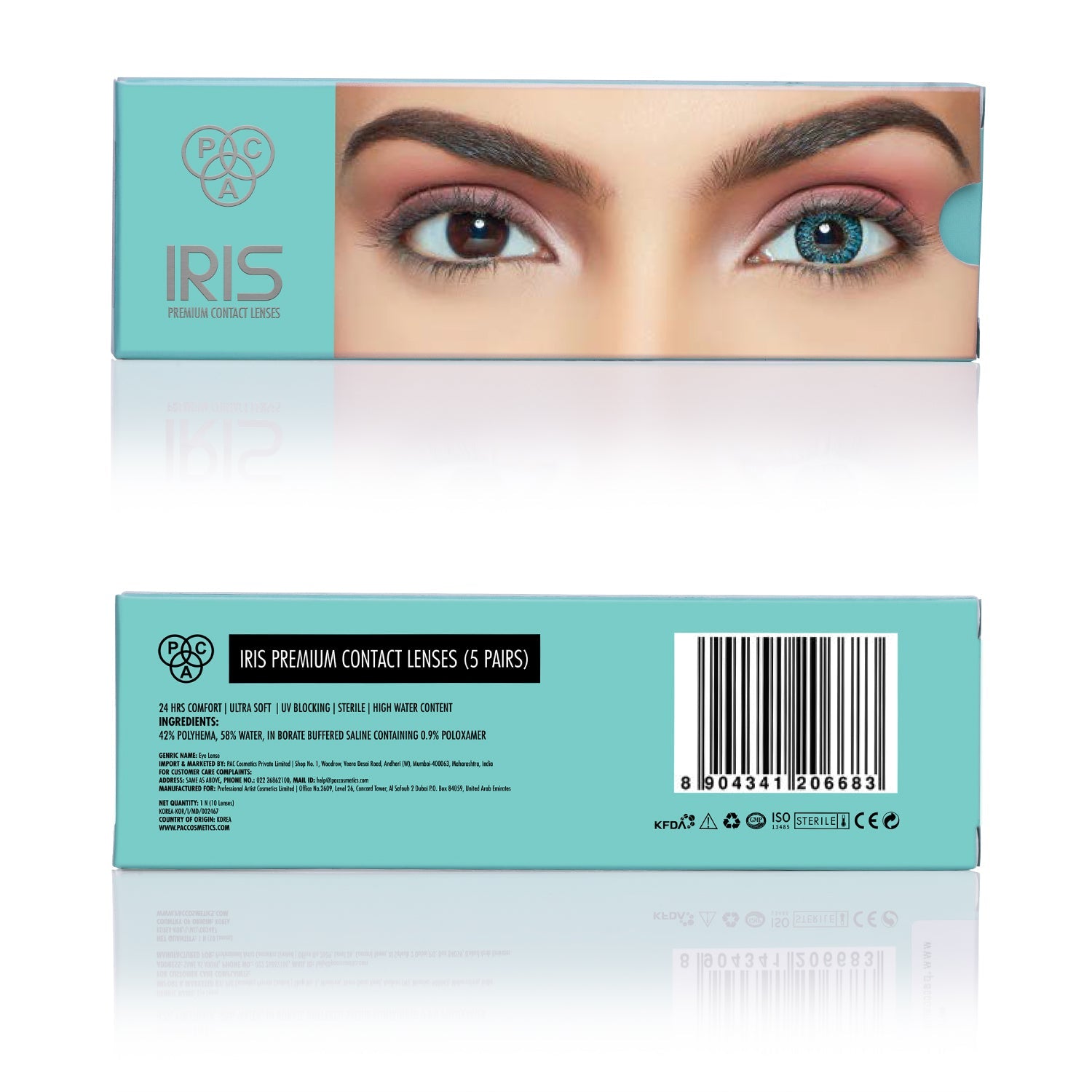 PAC Cosmetics IRIS Premium Contact Lenses (5 Pairs) #Color_Turquoise