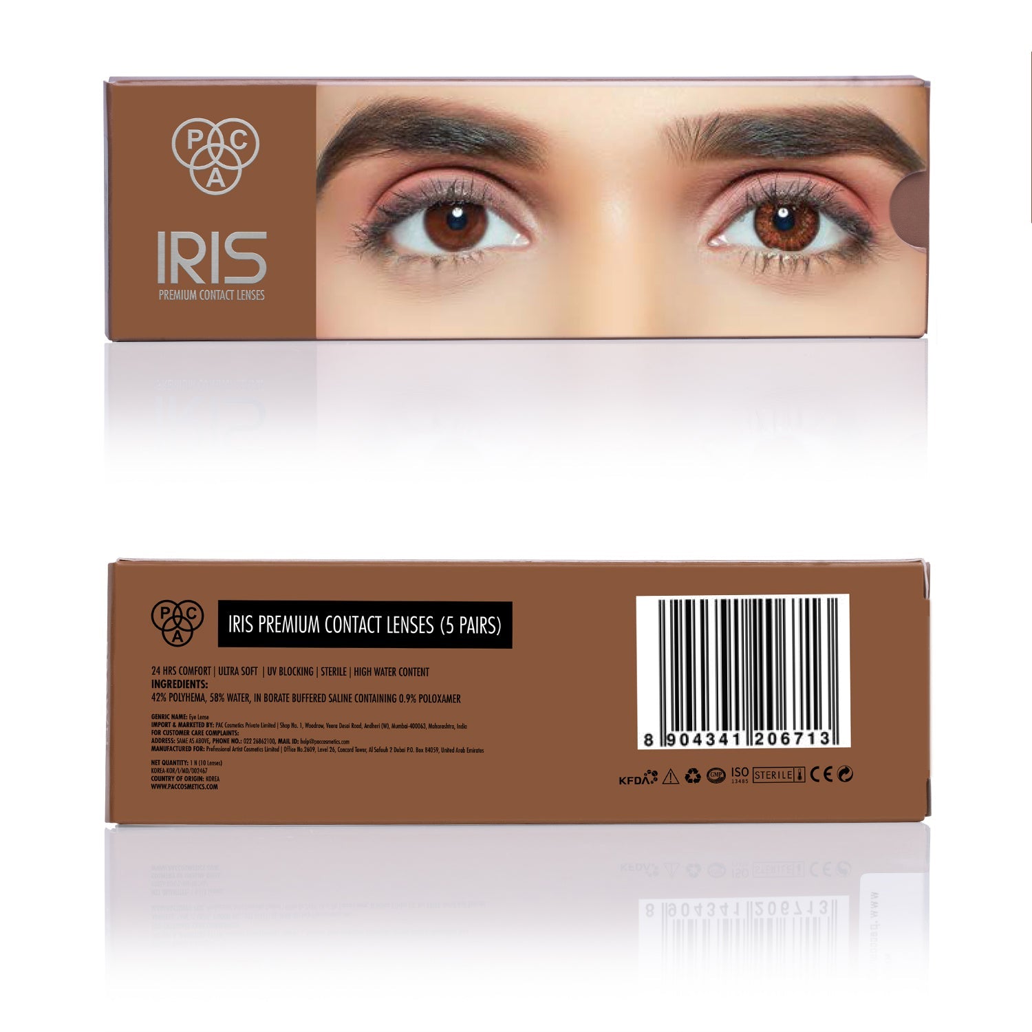 PAC Cosmetics IRIS Premium Contact Lenses (5 Pairs) #Color_Brown