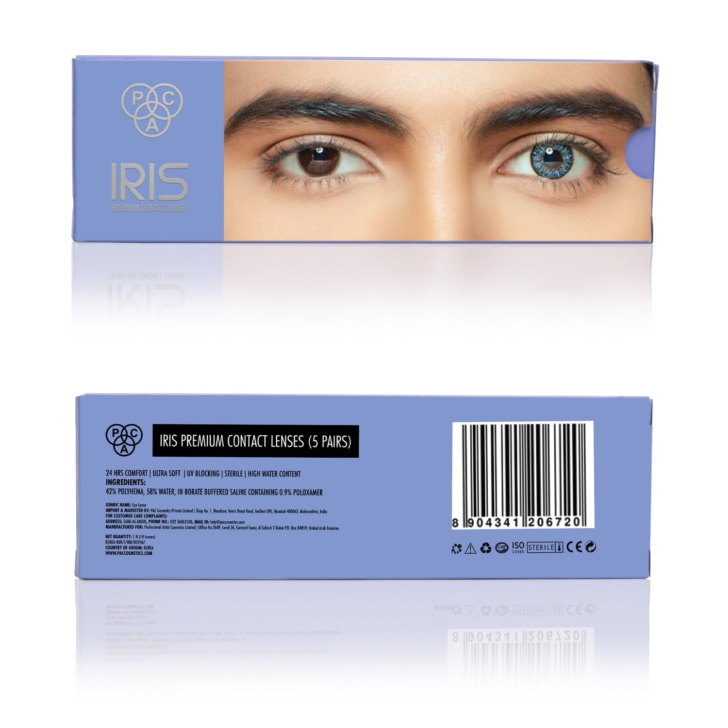 PAC Cosmetics IRIS Premium Contact Lenses (5 Pairs) #Color_Blue
