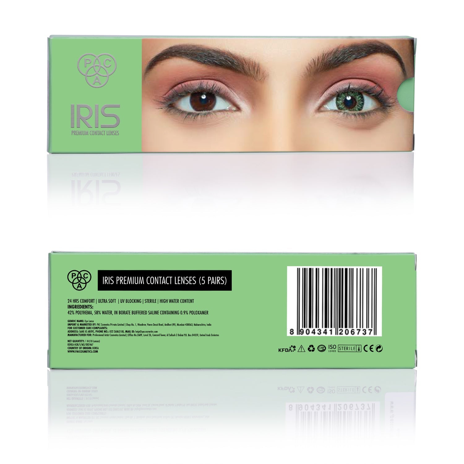 PAC Cosmetics IRIS Premium Contact Lenses (5 Pairs) #Color_Green