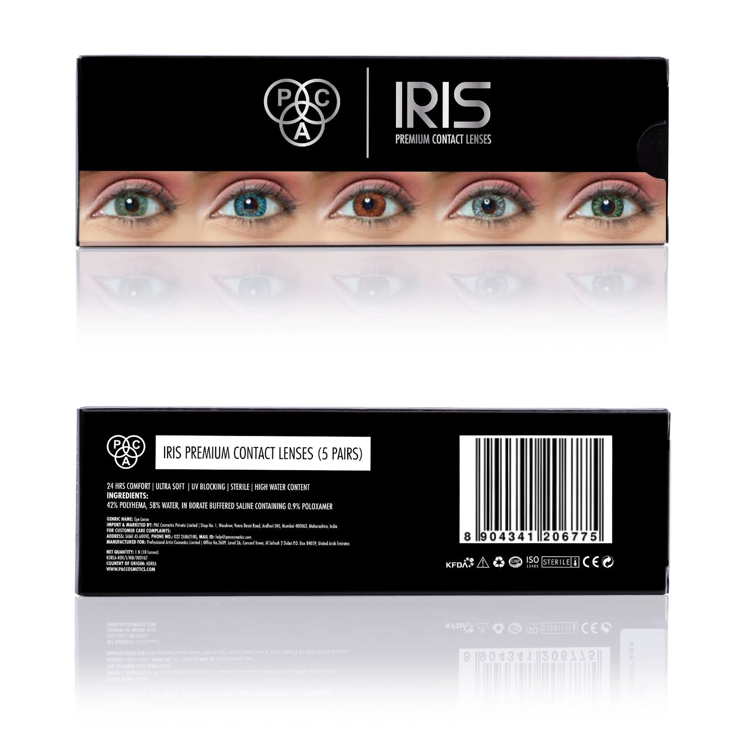 PAC Cosmetics IRIS Premium Contact Lenses (5 Pairs) #Color_Mix