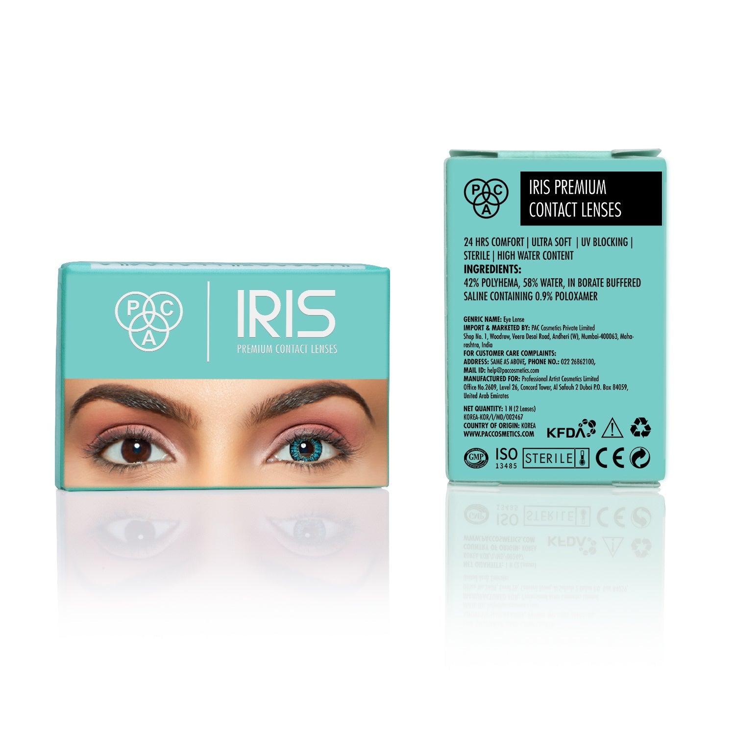 PAC Cosmetics IRIS Premium Contact Lenses (1 Pairs) #Color_Turquoise