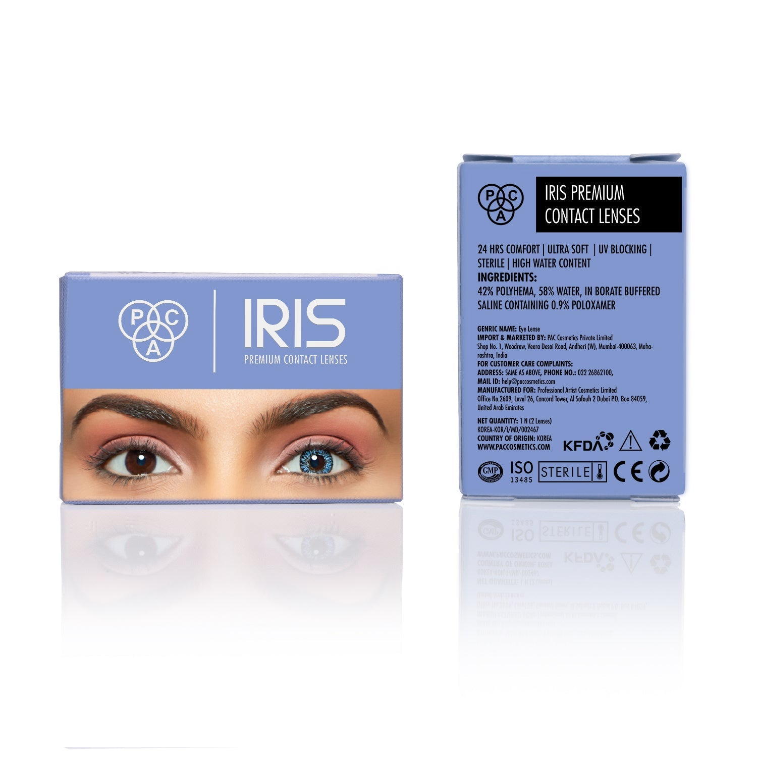 PAC Cosmetics IRIS Premium Contact Lenses (1 Pairs) #Color_Blue