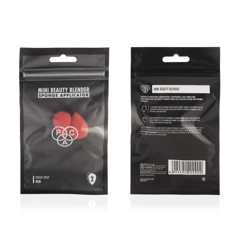 Pac Cosmetics Mini Sponge Set (Water Drop) (Red) (2 Pc)