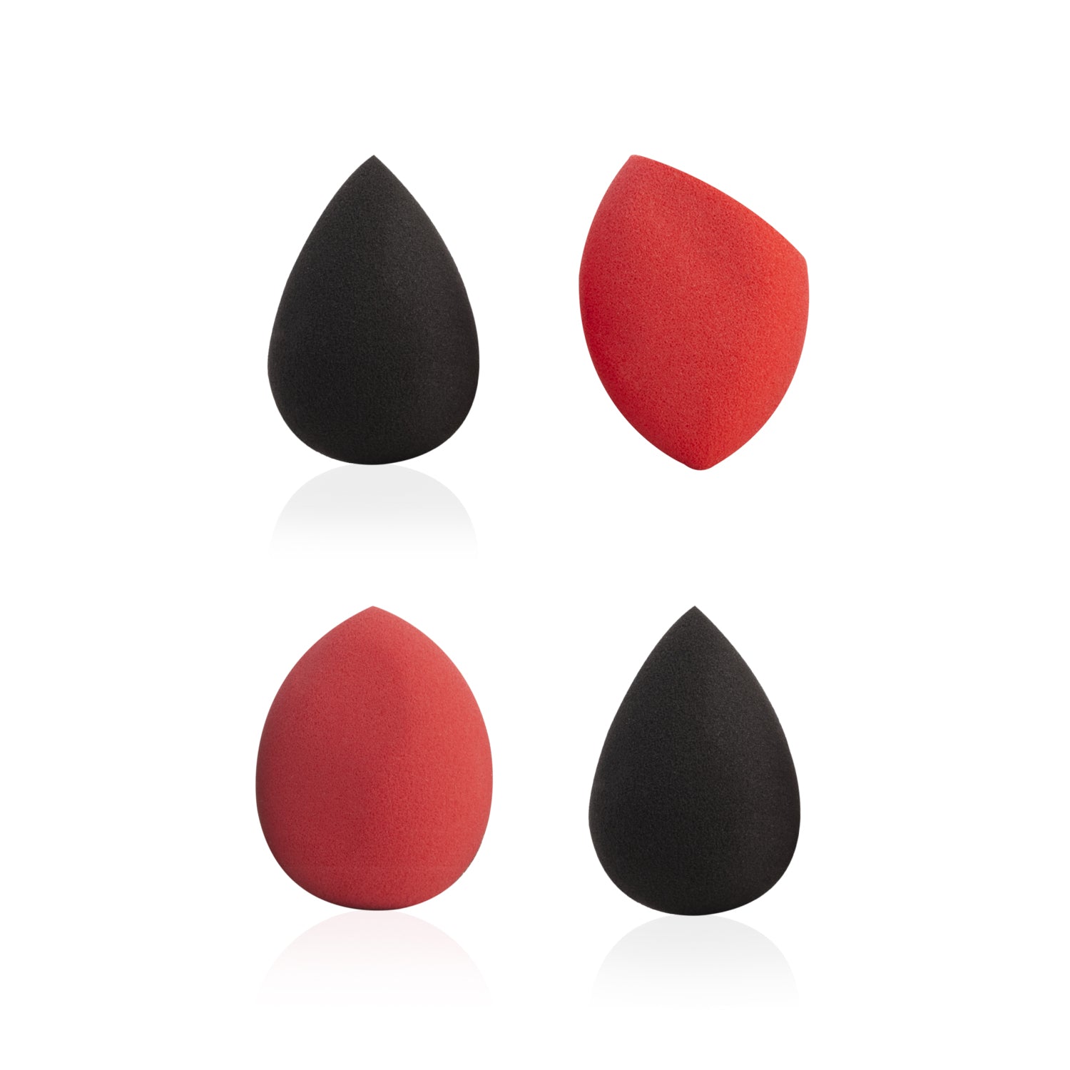 Pac Cosmetics Mini Sponge Set (Water Drop, Egg, Olive Cut) (Red, Black ...