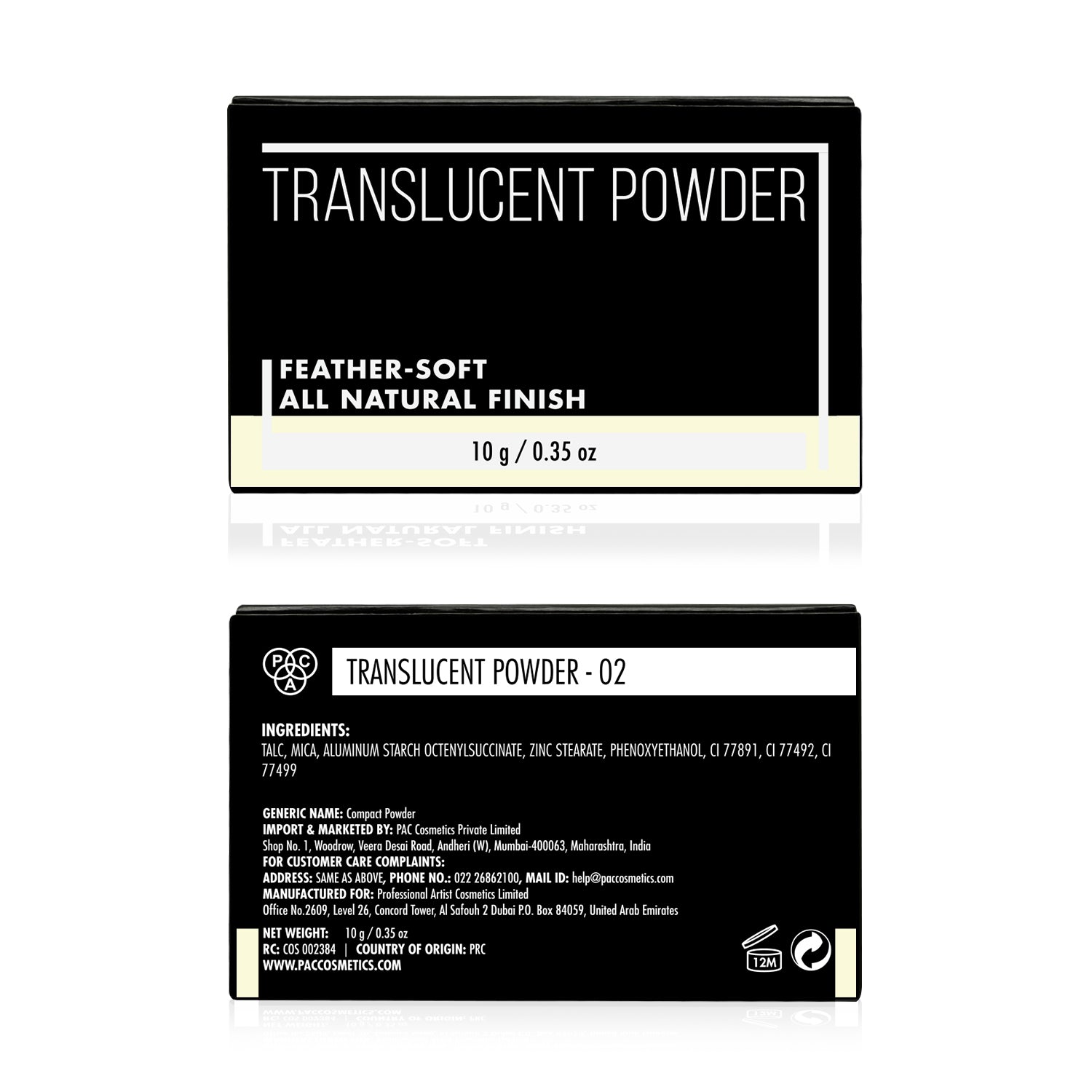 PAC Cosmetics Translucent Powder #Size_10 gm+#Color_2