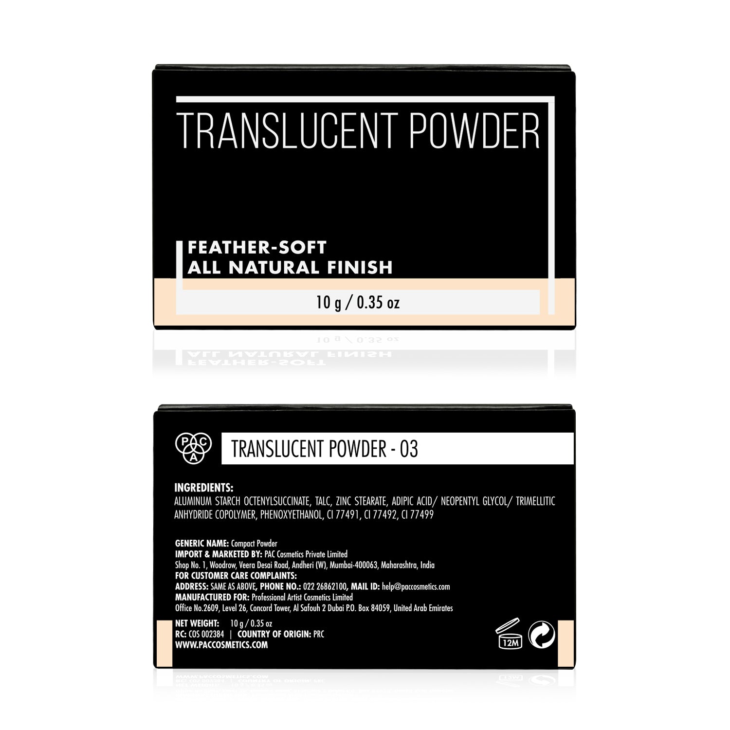 PAC Cosmetics Translucent Powder #Size_10 gm+#Color_3