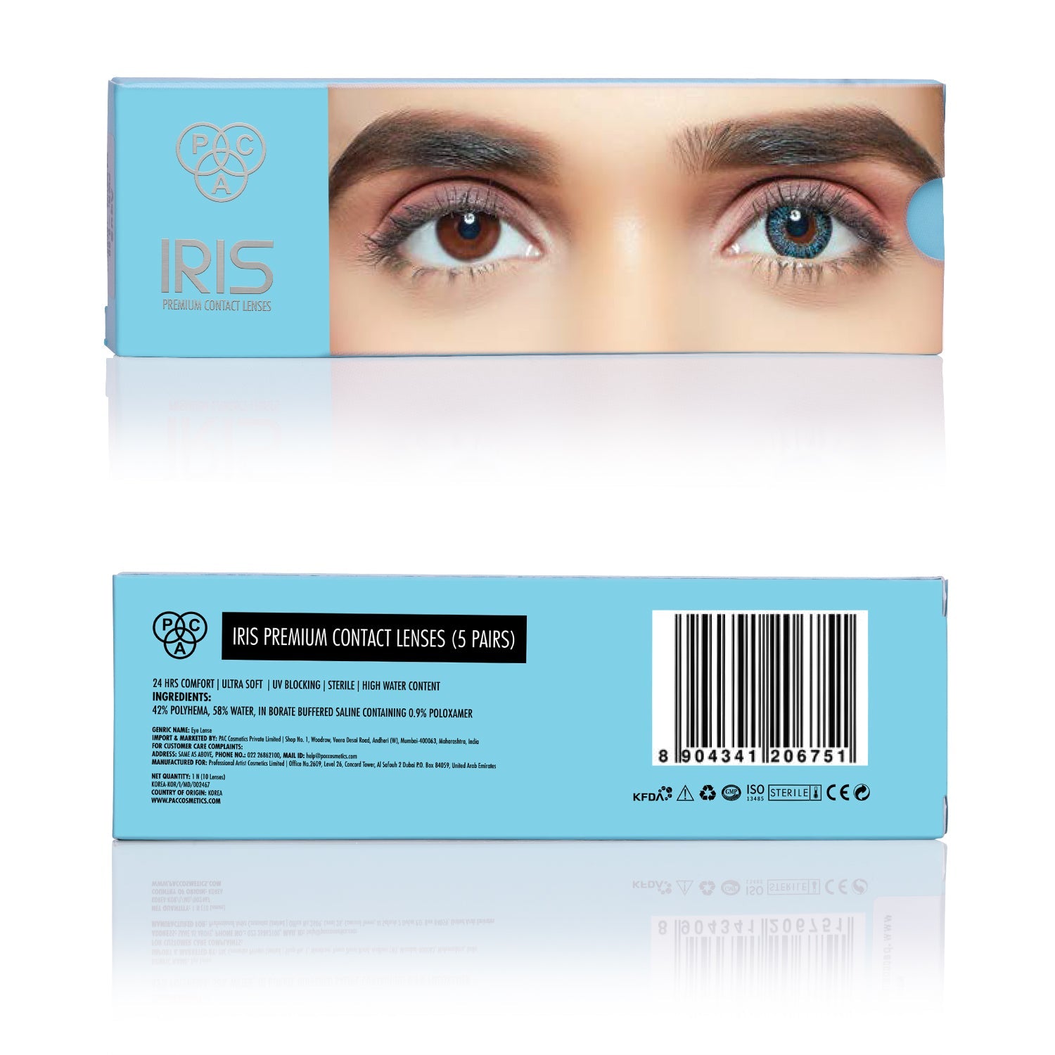 PAC Cosmetics IRIS Premium Contact Lenses (5 Pairs) #Color_Aqua
