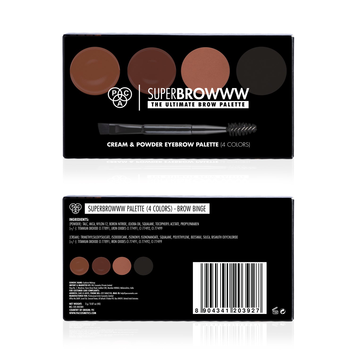 PAC Cosmetics SuperBrowww Palette X4 (2 gm) #Color_Brow Binge