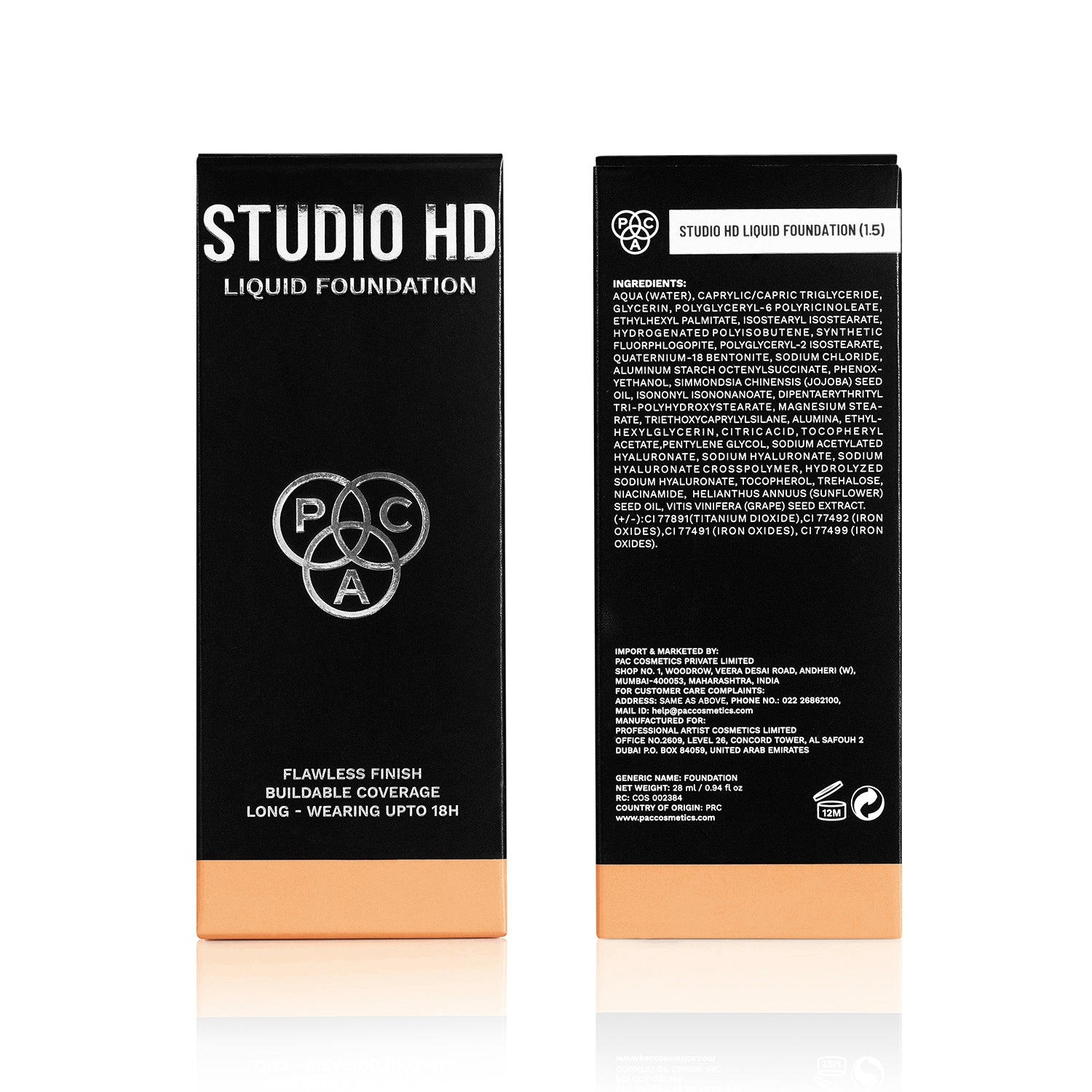 PAC Cosmetics Studio HD Liquid Foundation (28 ml) #Color_1.5