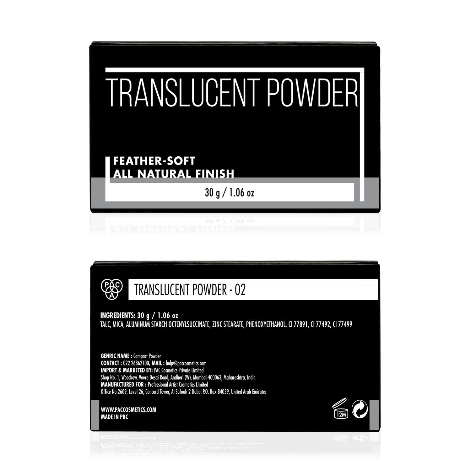 PAC Cosmetics Translucent Powder #Size_30 gm+#Color_2
