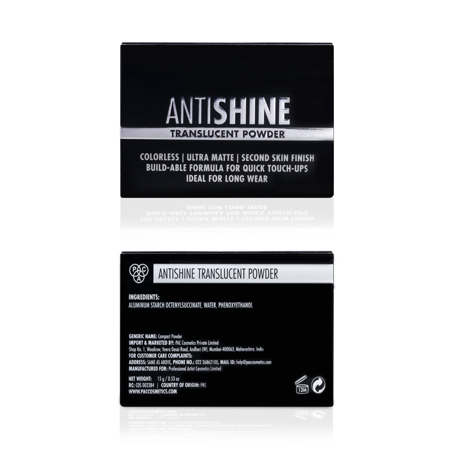 PAC Cosmetics Translucent Powder - (01 Anti-Shine) #Size_15 gm