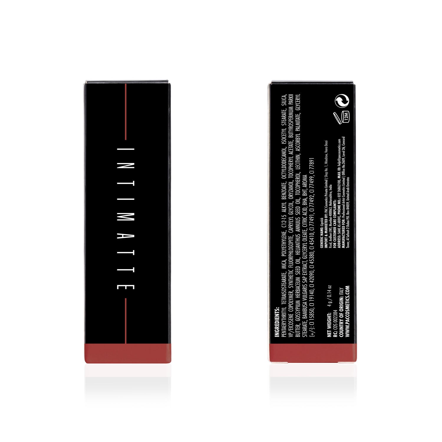 PAC Cosmetics Intimatte Lipstick (4g) #Color_Red Craze