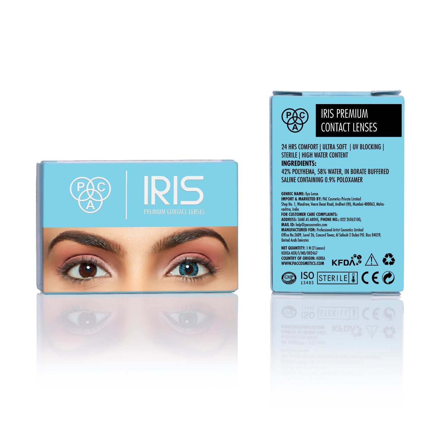 PAC Cosmetics IRIS Premium Contact Lenses (1 Pairs) #Color_Aqua