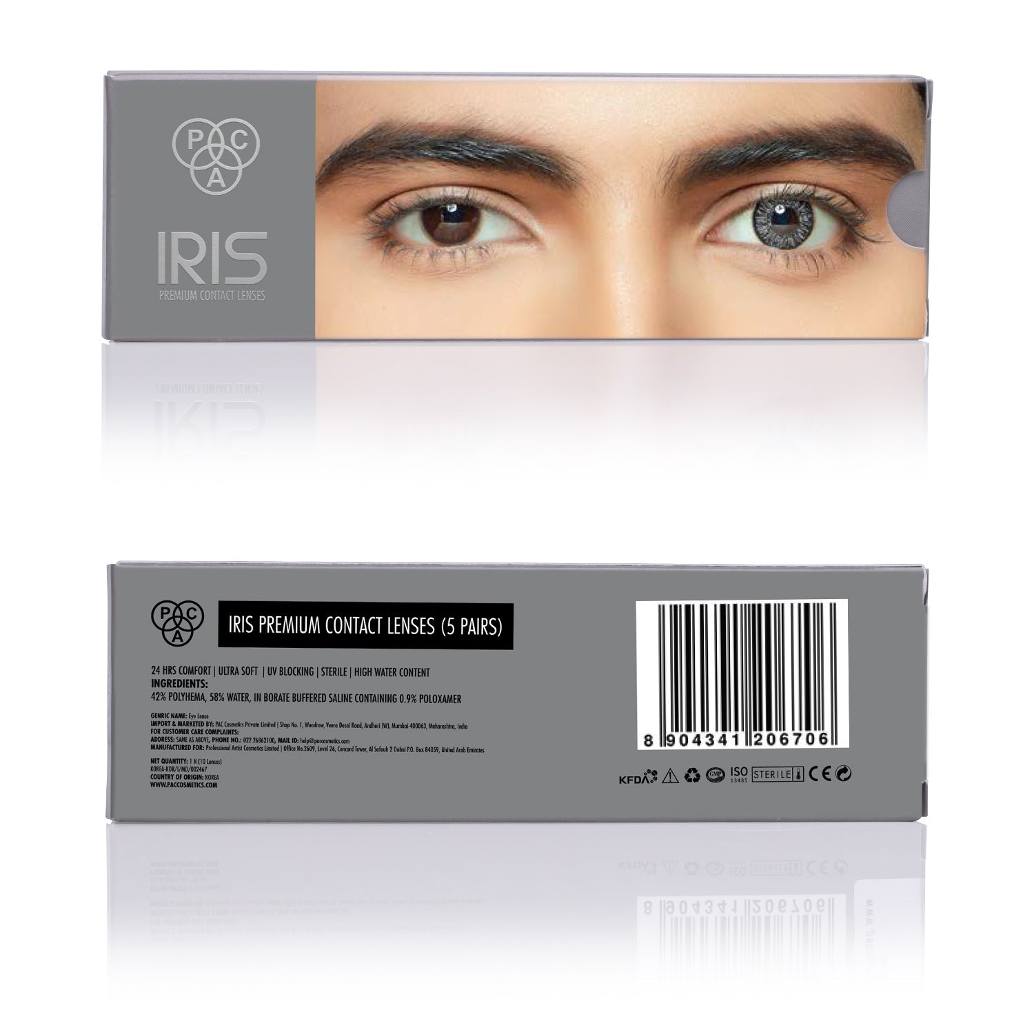 PAC Cosmetics IRIS Premium Contact Lenses (5 Pairs) #Color_Grey