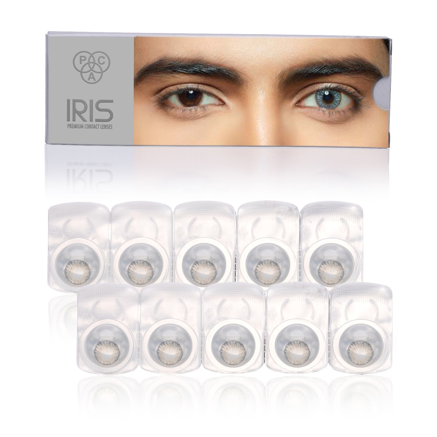 PAC Cosmetics IRIS Premium Contact Lenses (5 Pairs) #Color_Silver Ash