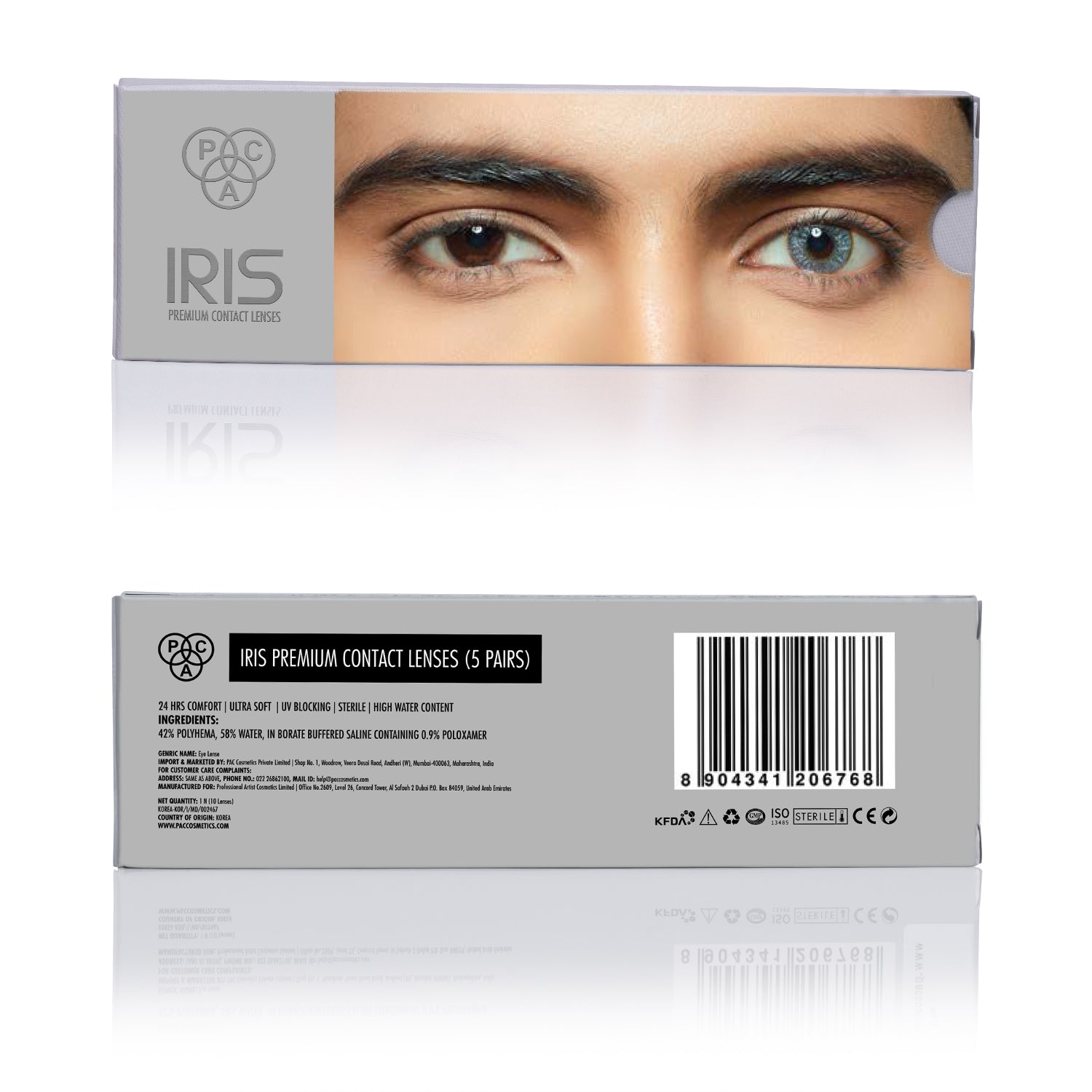 PAC Cosmetics IRIS Premium Contact Lenses (5 Pairs) #Color_Silver Ash