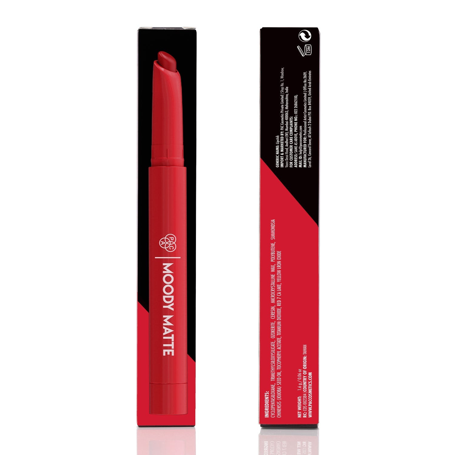 PAC Cosmetics Moody Matte Lipstick (1.6 gm) #Color_Birthday Bash