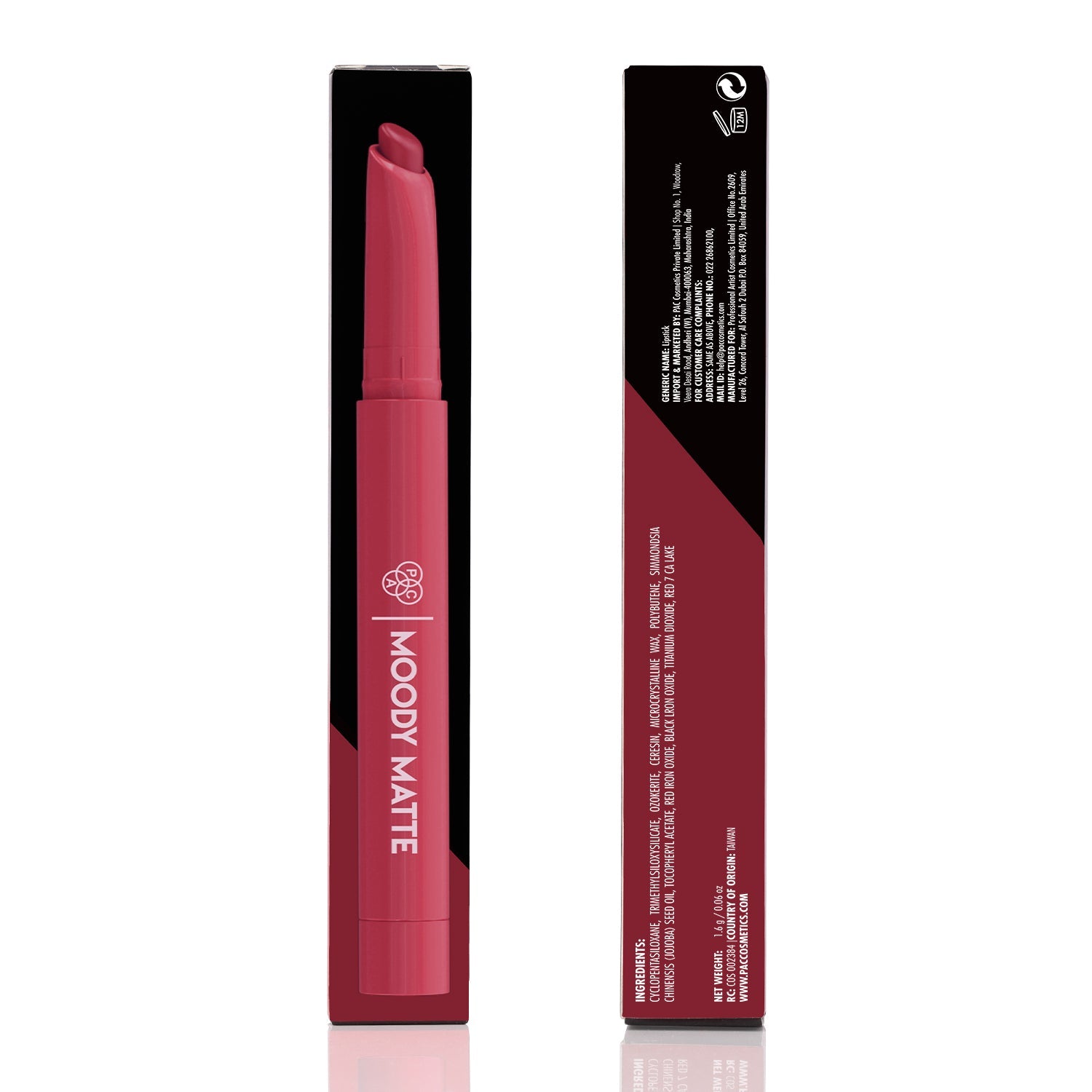 PAC Cosmetics Moody Matte Lipstick (1.6 gm) #Color_Gossip Girl