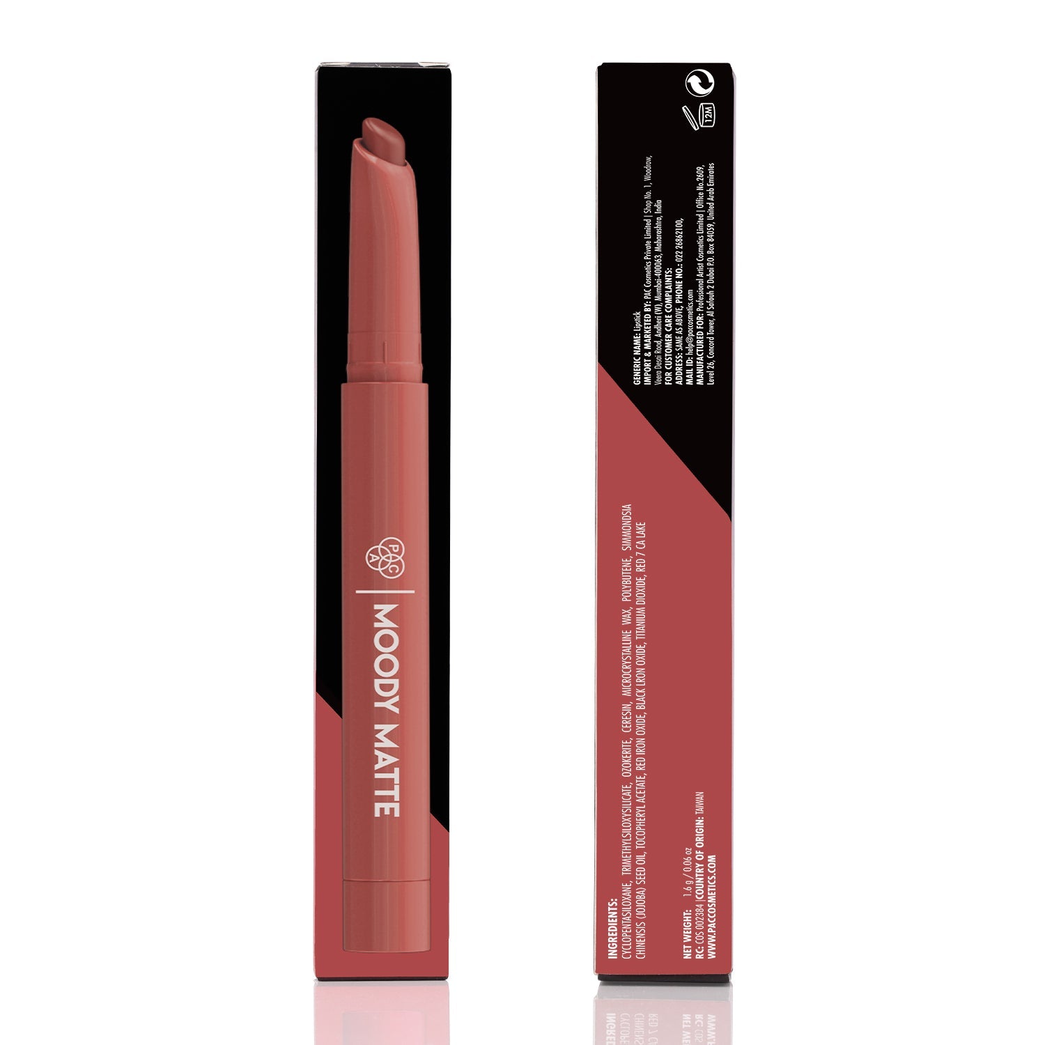 PAC Cosmetics Moody Matte Lipstick (1.6 gm) #Color_Sweet 16