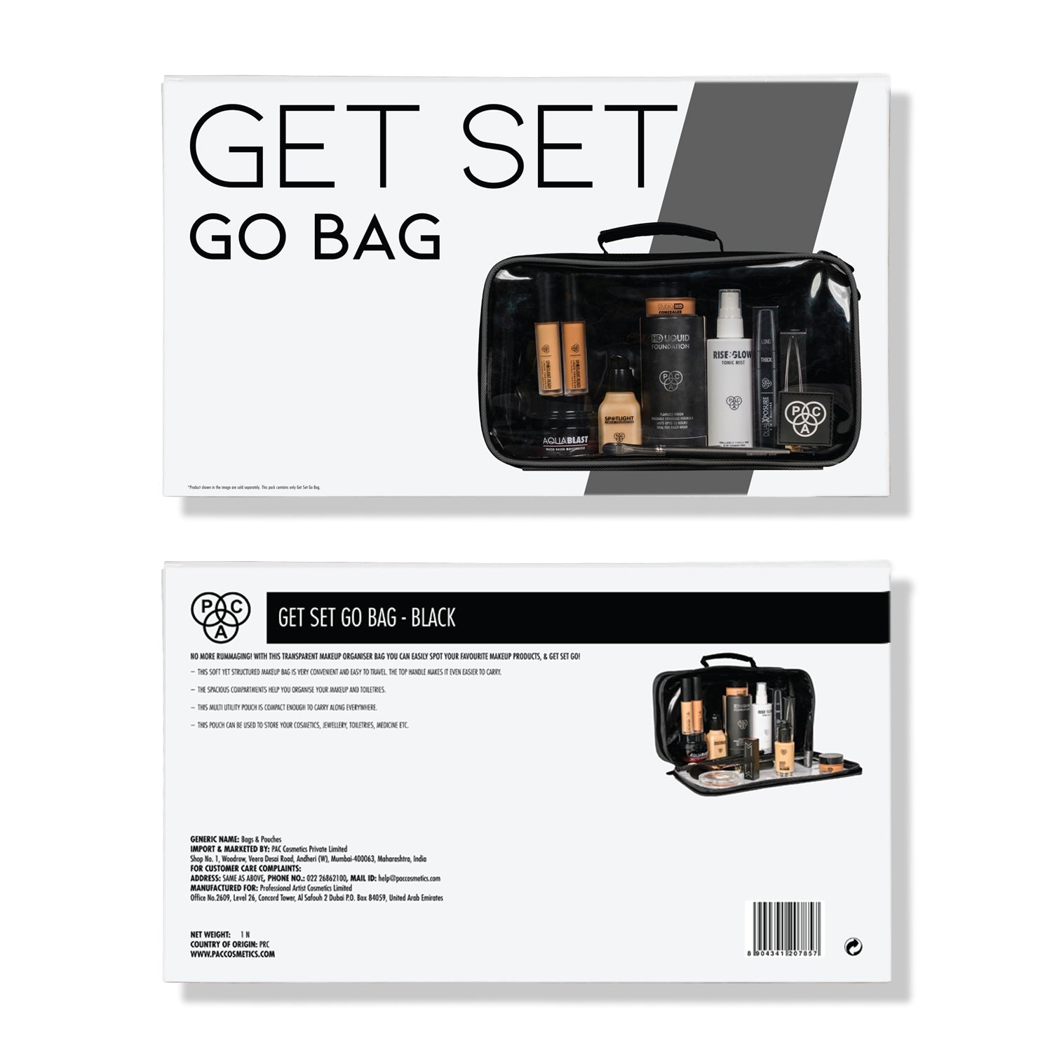 PAC Cosmetics Get Set Go Bag #Color_Black