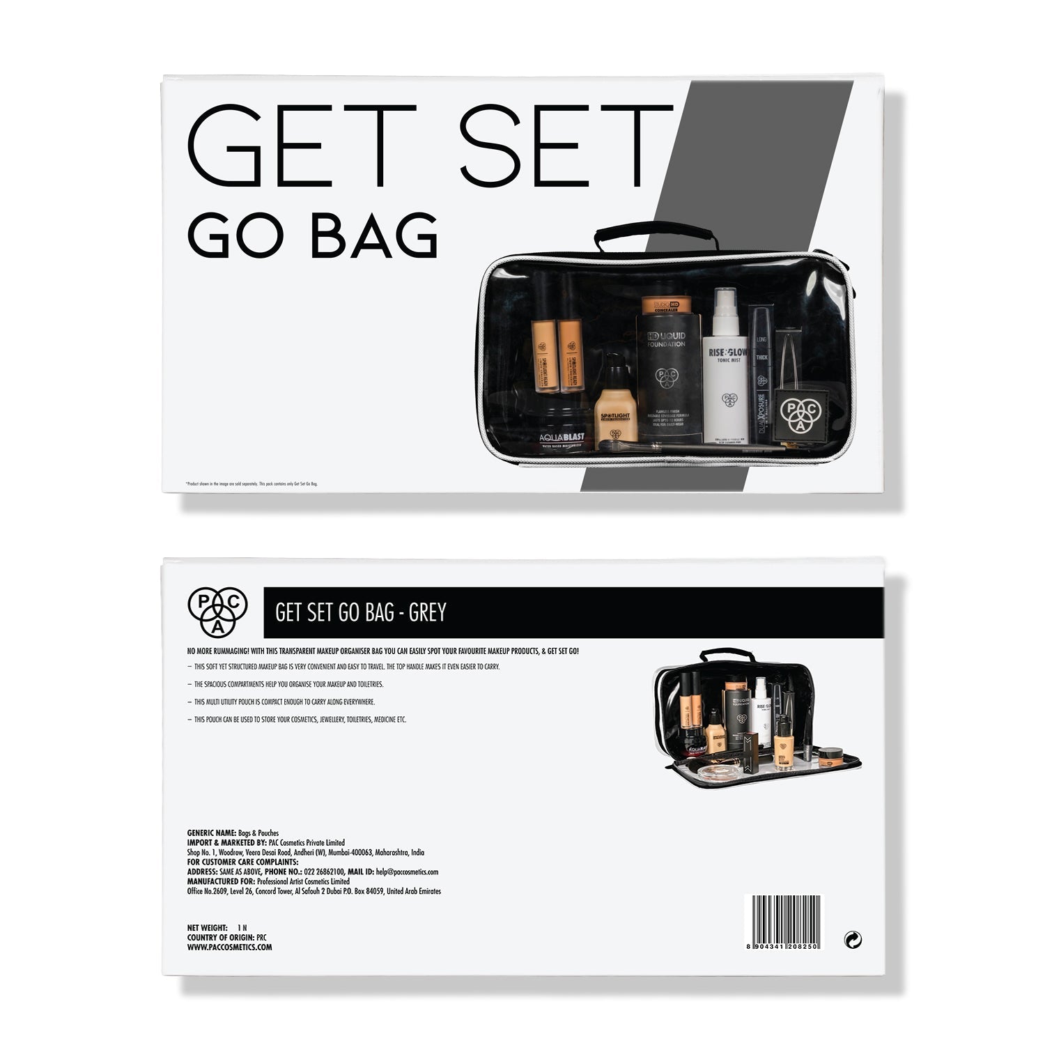 PAC Cosmetics Get Set Go Bag #Color_Grey